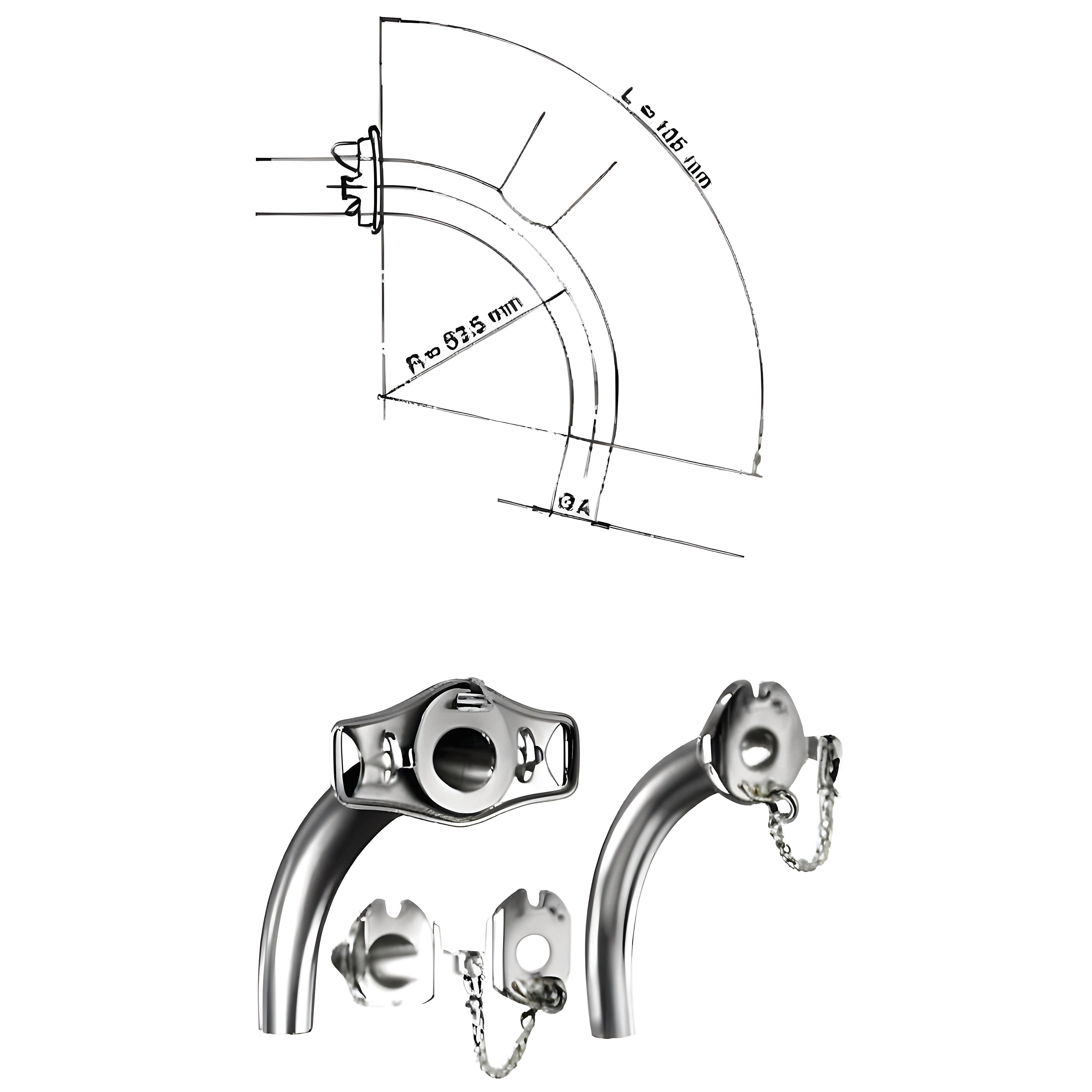 Tracheotomy Tube silver 