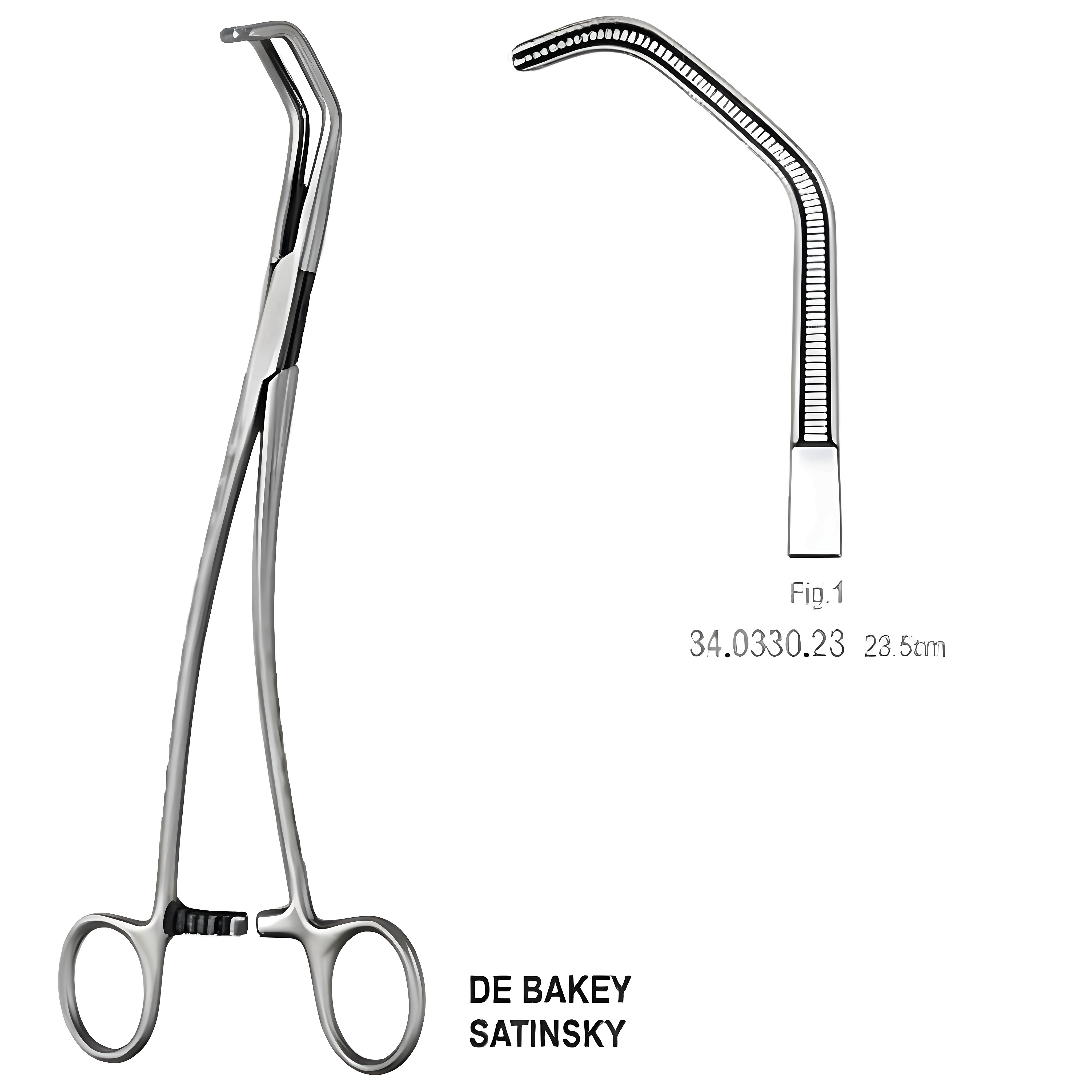 Debakey Satinsky Vena Cava Clamp 23cm Fig.1