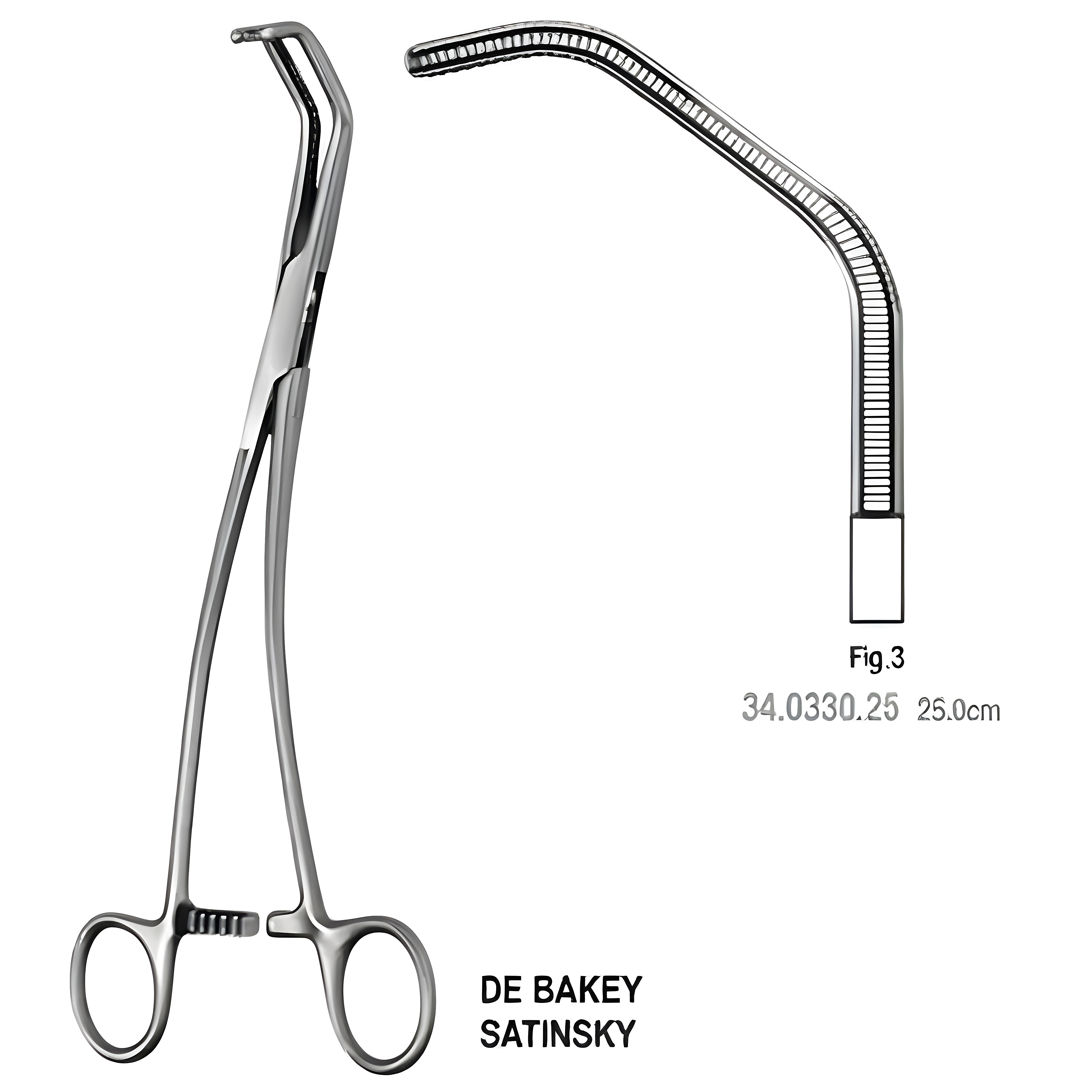 Debakey Satinsky Vena Cava Clamp 25cm Fig.3