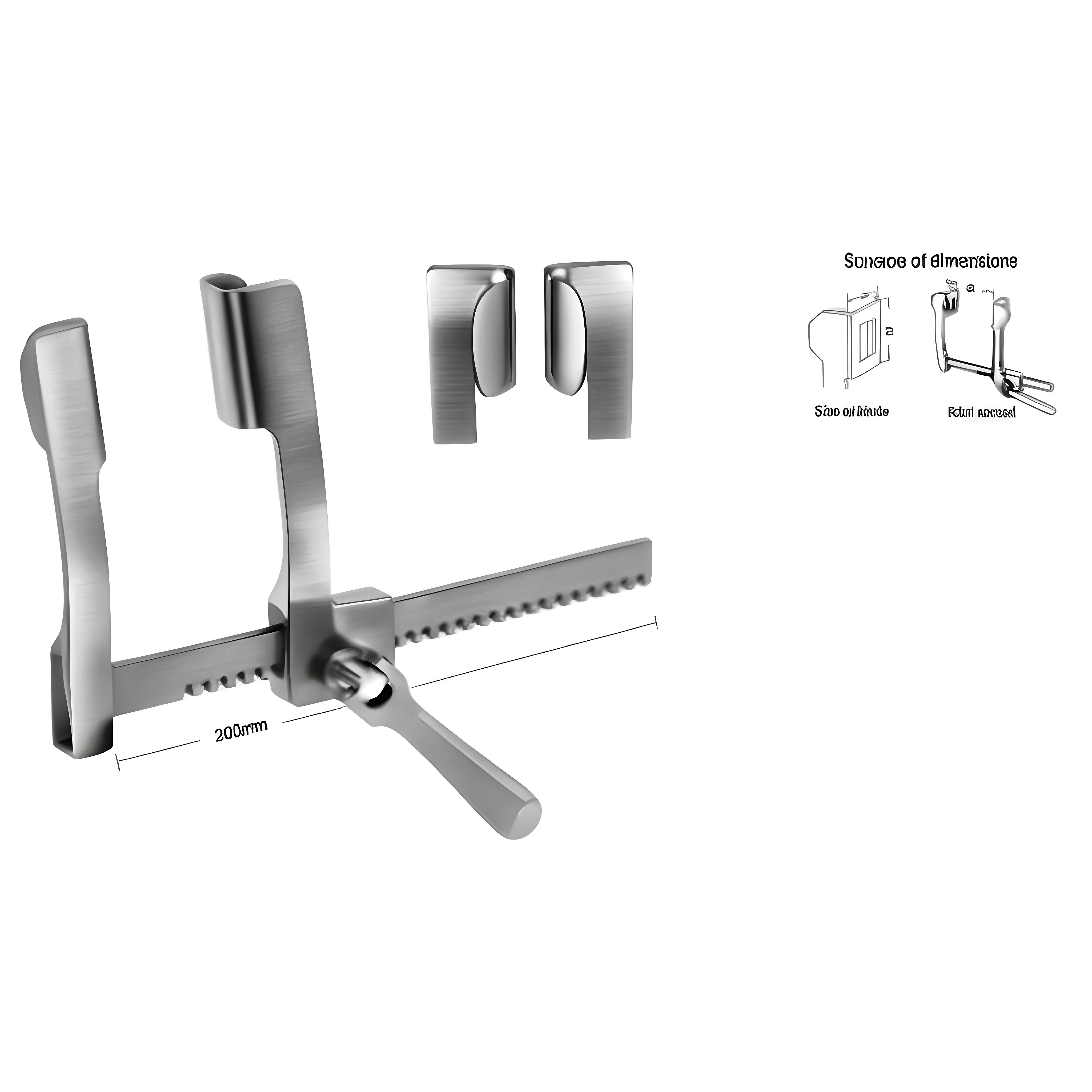 Cooley Rib Spreader 32x50x190mm, Alum.