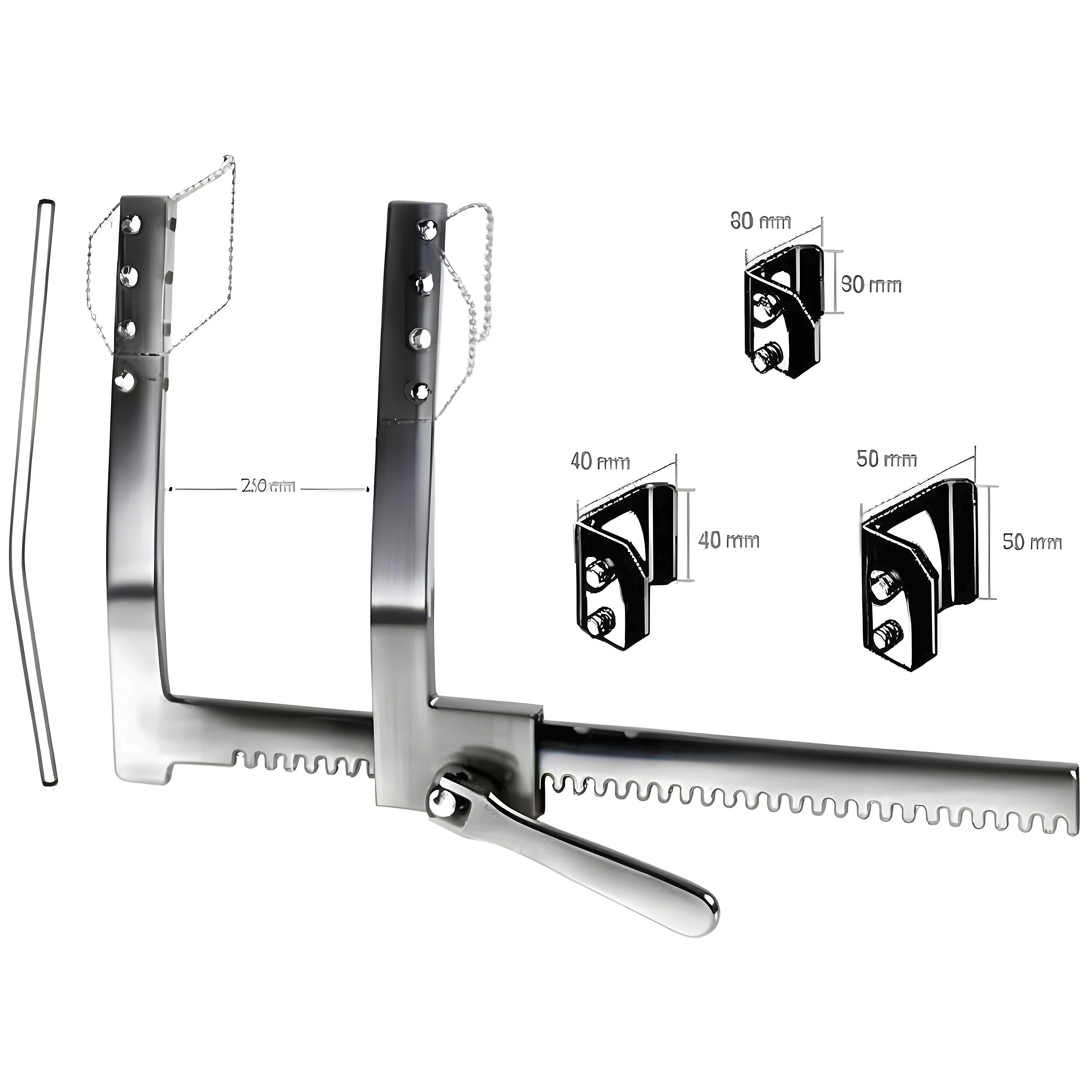 Finochietto Rib Spreader w/3 pair blades 15cm