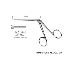 Alligator Micro Ear Fcps smooth, 4mm, 8.5cm