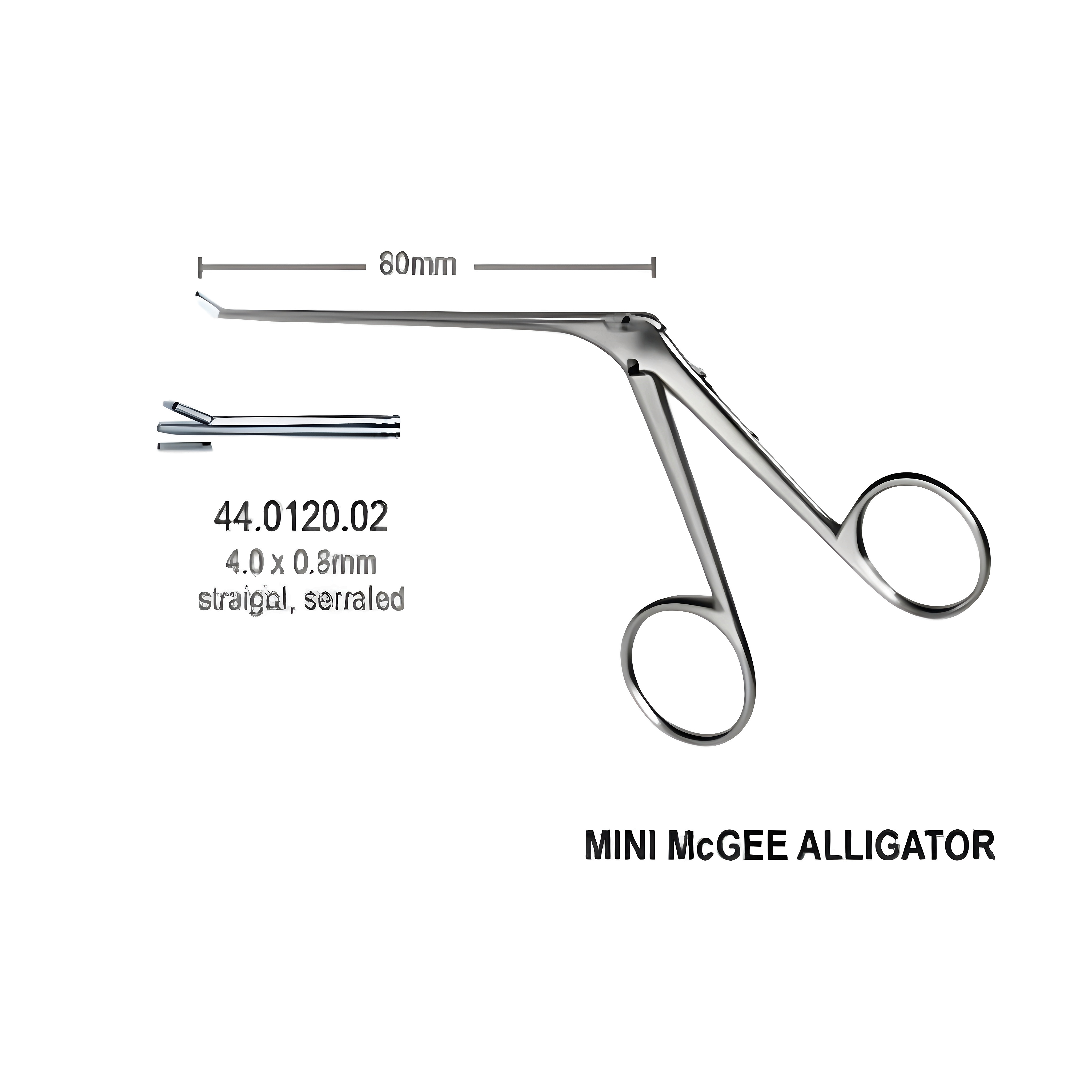 Alligator Micro Ear Fcps serr, 4mm, 8.5cm