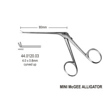 Alligator Micro Ear Fcps upward 4mm, 8.5cm
