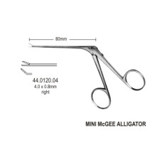 Alligator Micro Ear Fcps cvd to right 4mm, 8.5cm