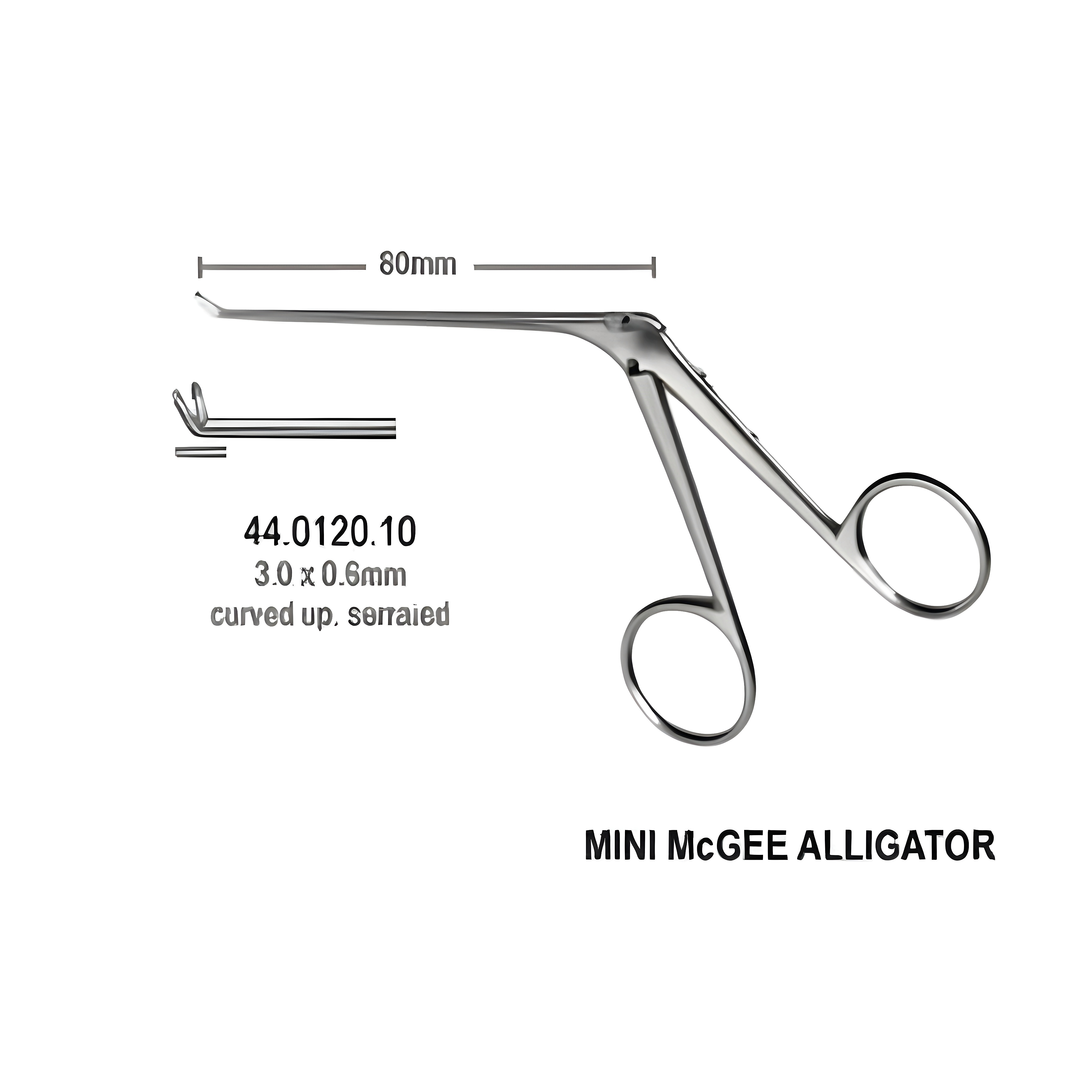 Micro Ear Fcps serr upward 3.0x0.6mm, 8.5cm