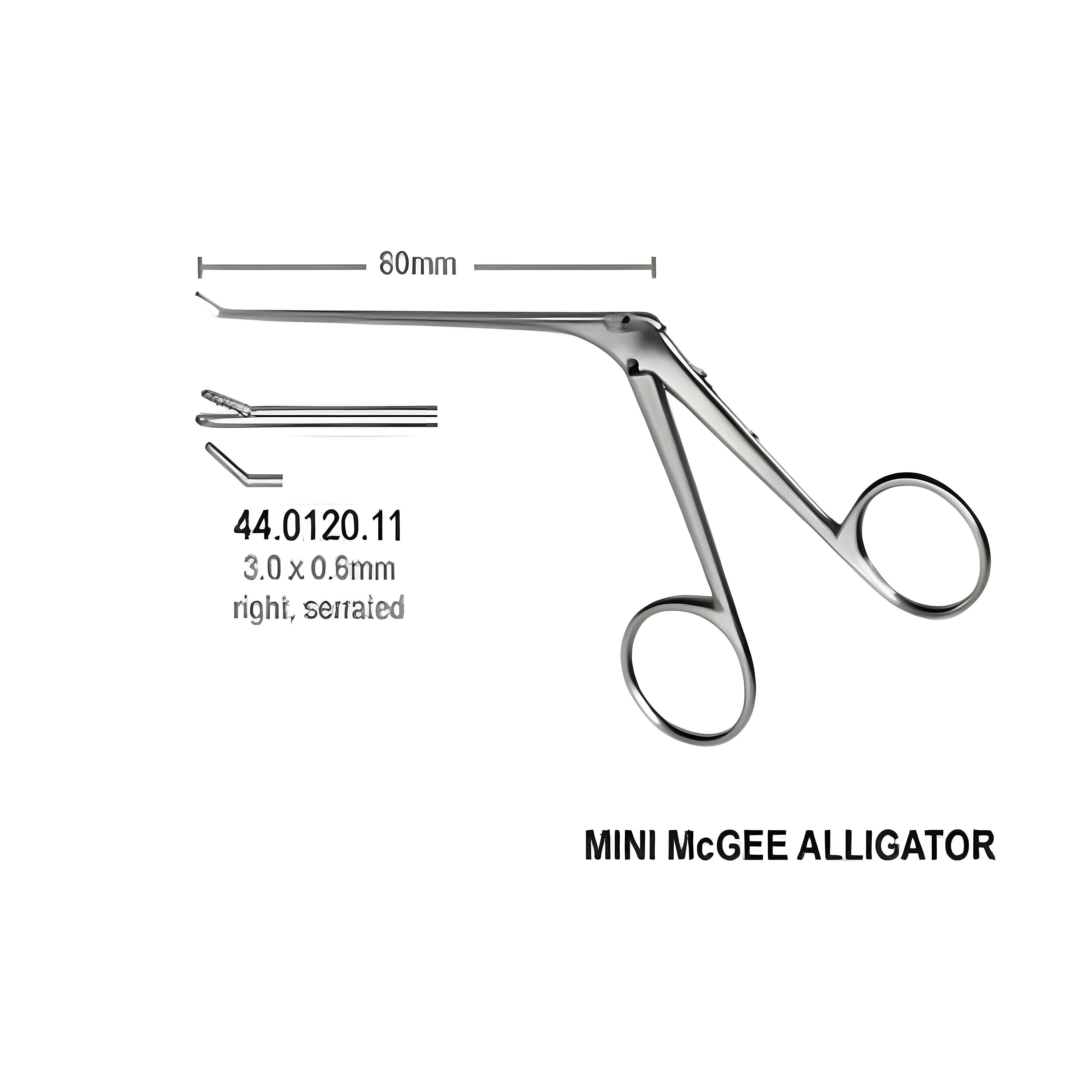 Micro Ear Fcps serr right 3.0x0.6mm, 8.5cm