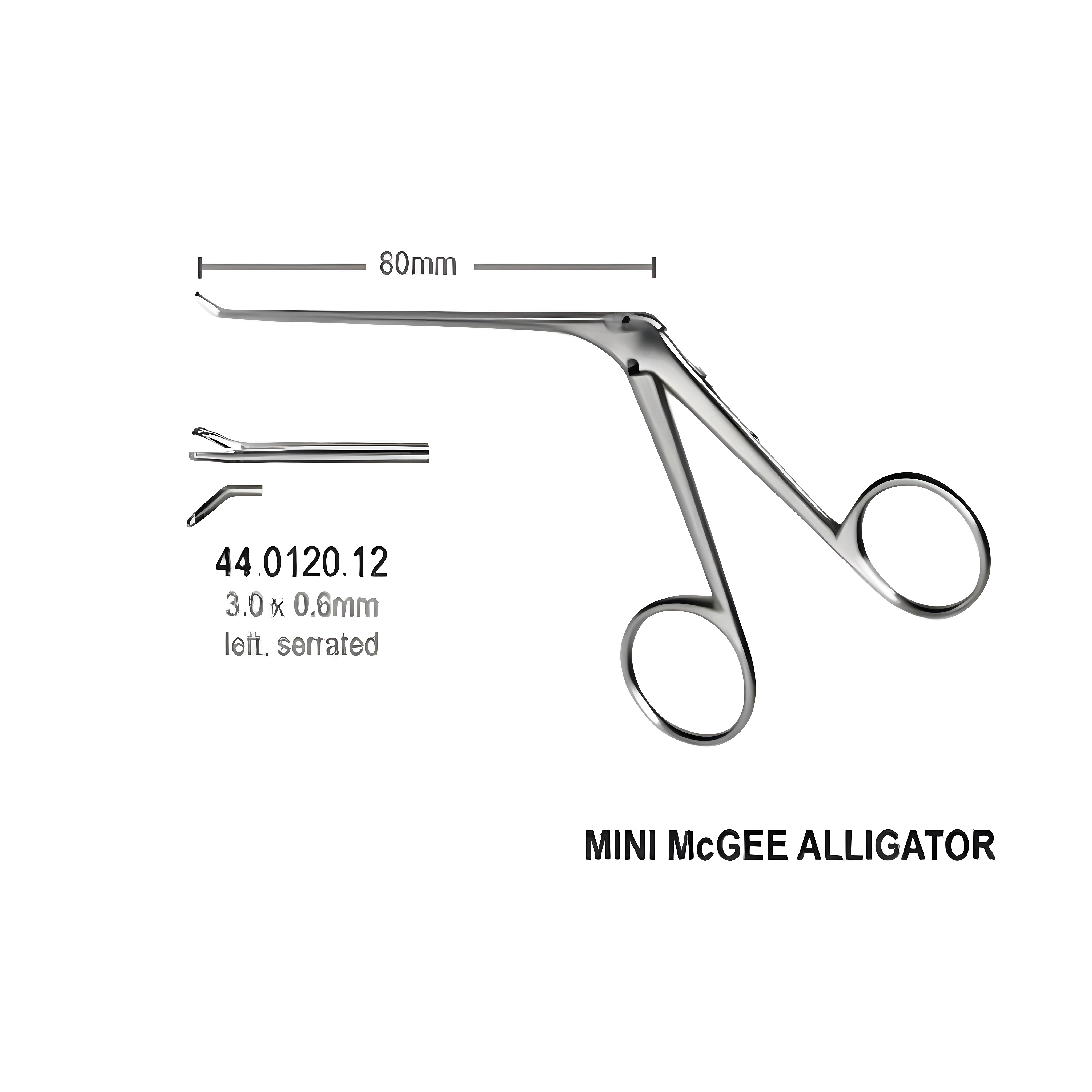 Micro Ear Fcps serr left 3.0x0.6mm, 8.5cm