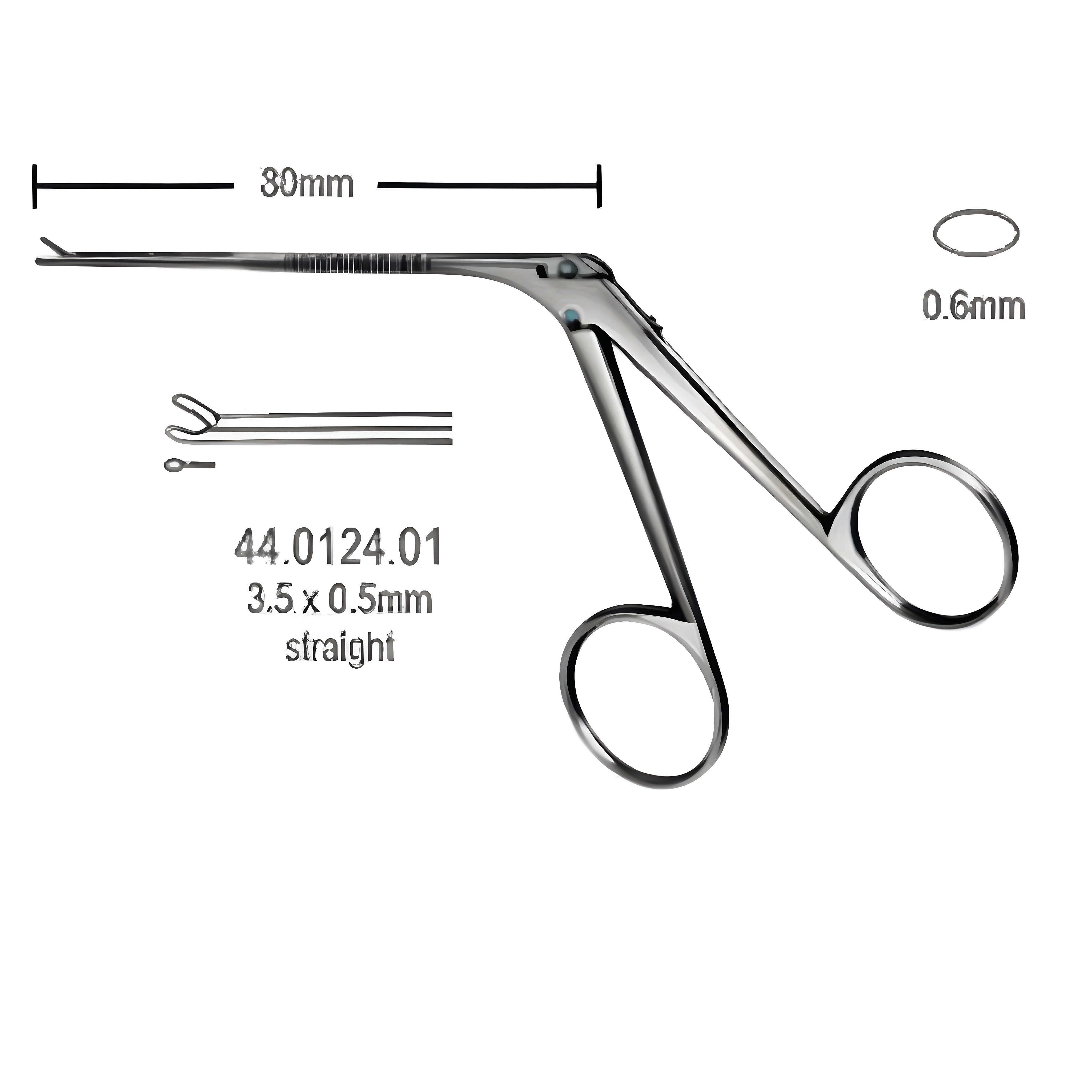 Micro cup shaped Fcps str 3.5x0.6mm, 8cm