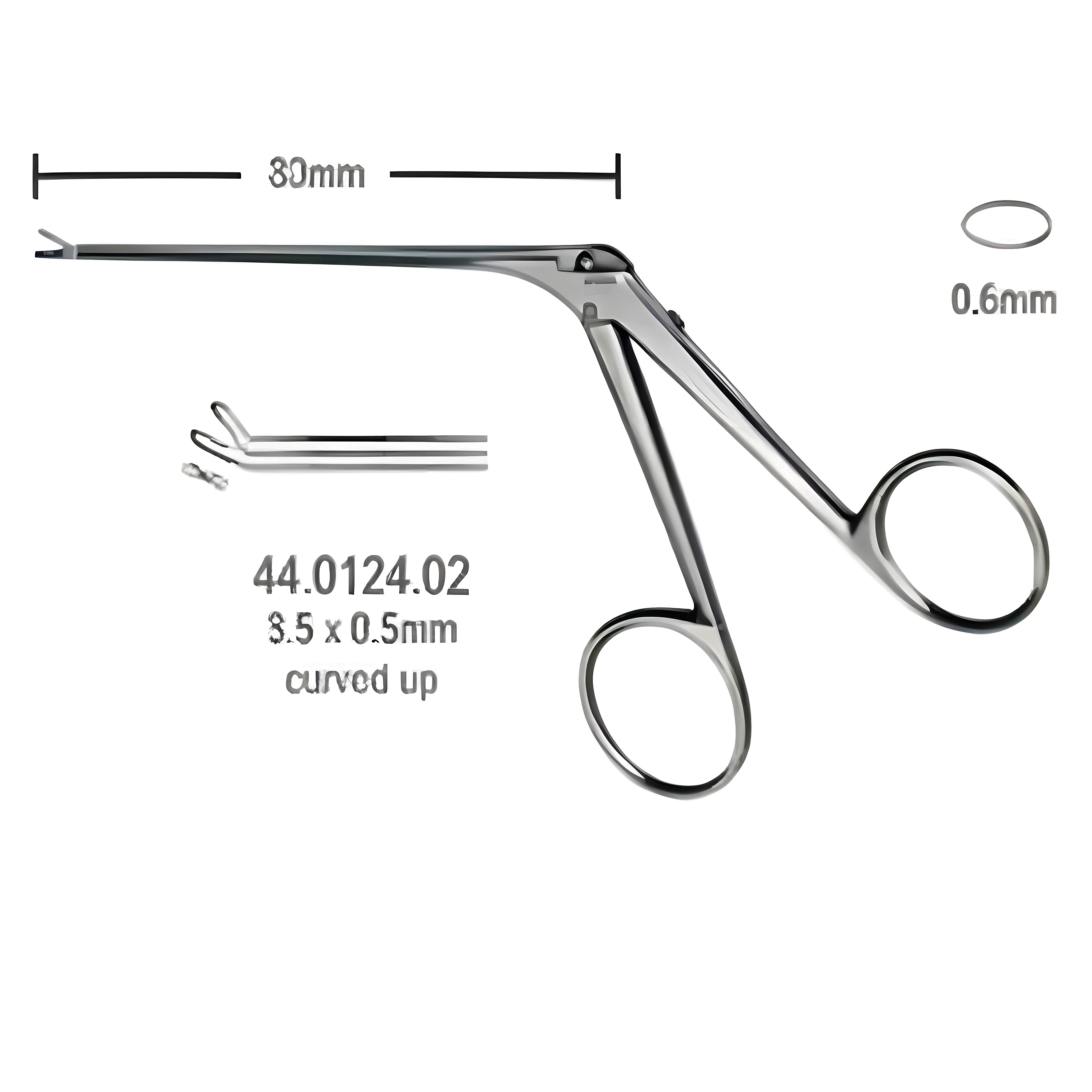 Micro cup shaped Fcps upward 3.5x0.6mm, 8cm