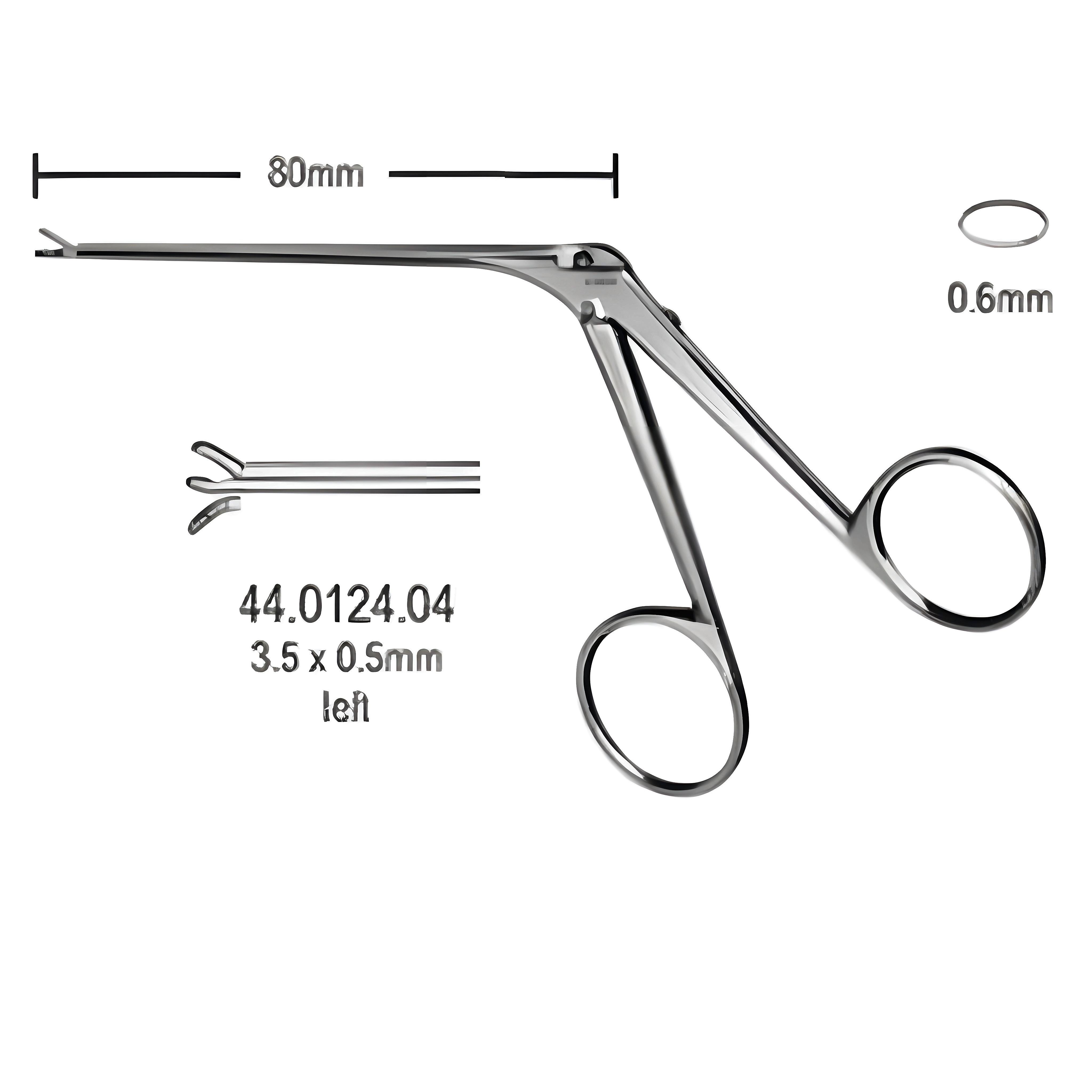Micro cup shaped Fcps left 3.5x0.6mm, 8cm