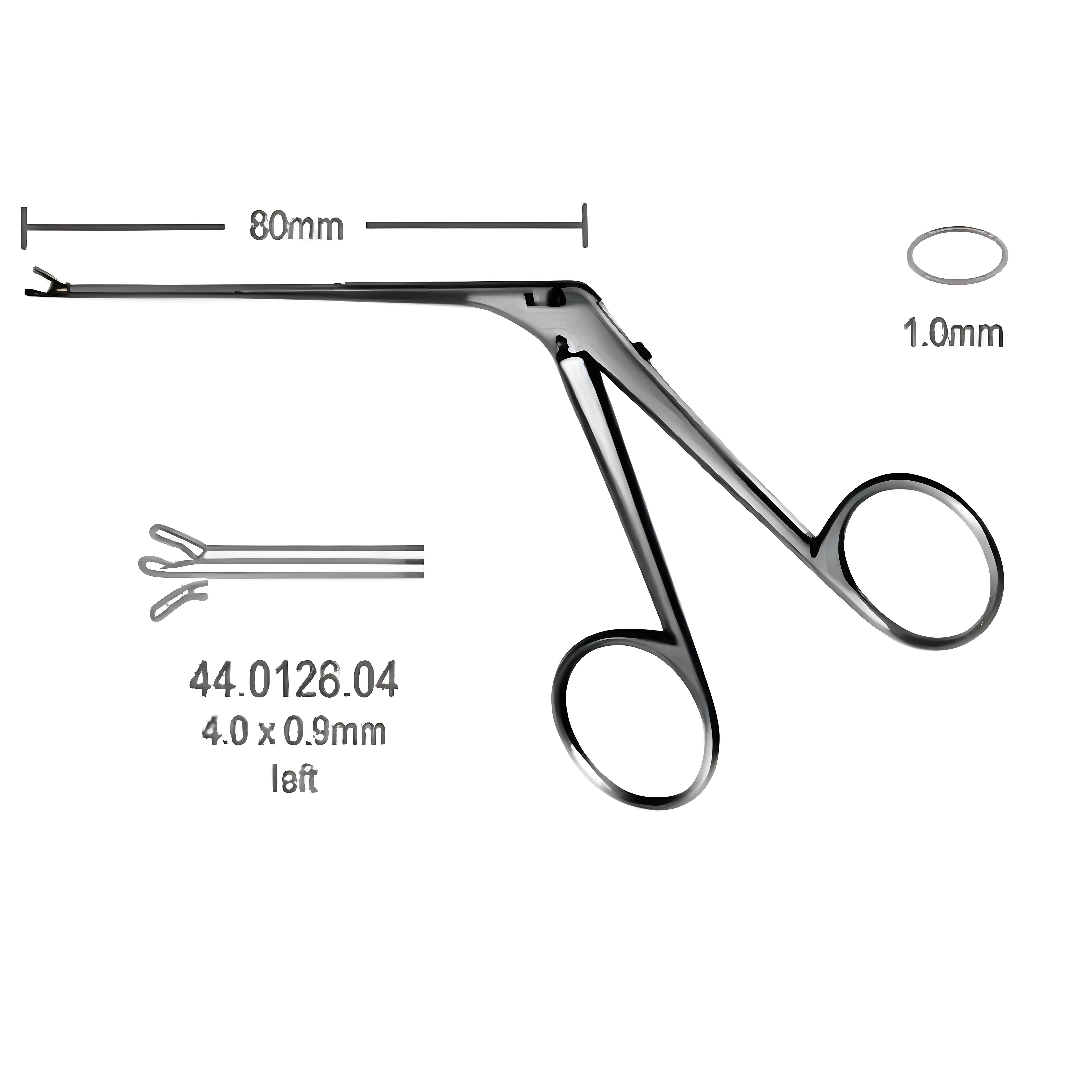 Micro cup shaped Fcps left 4.0x0.9mm, 8cm