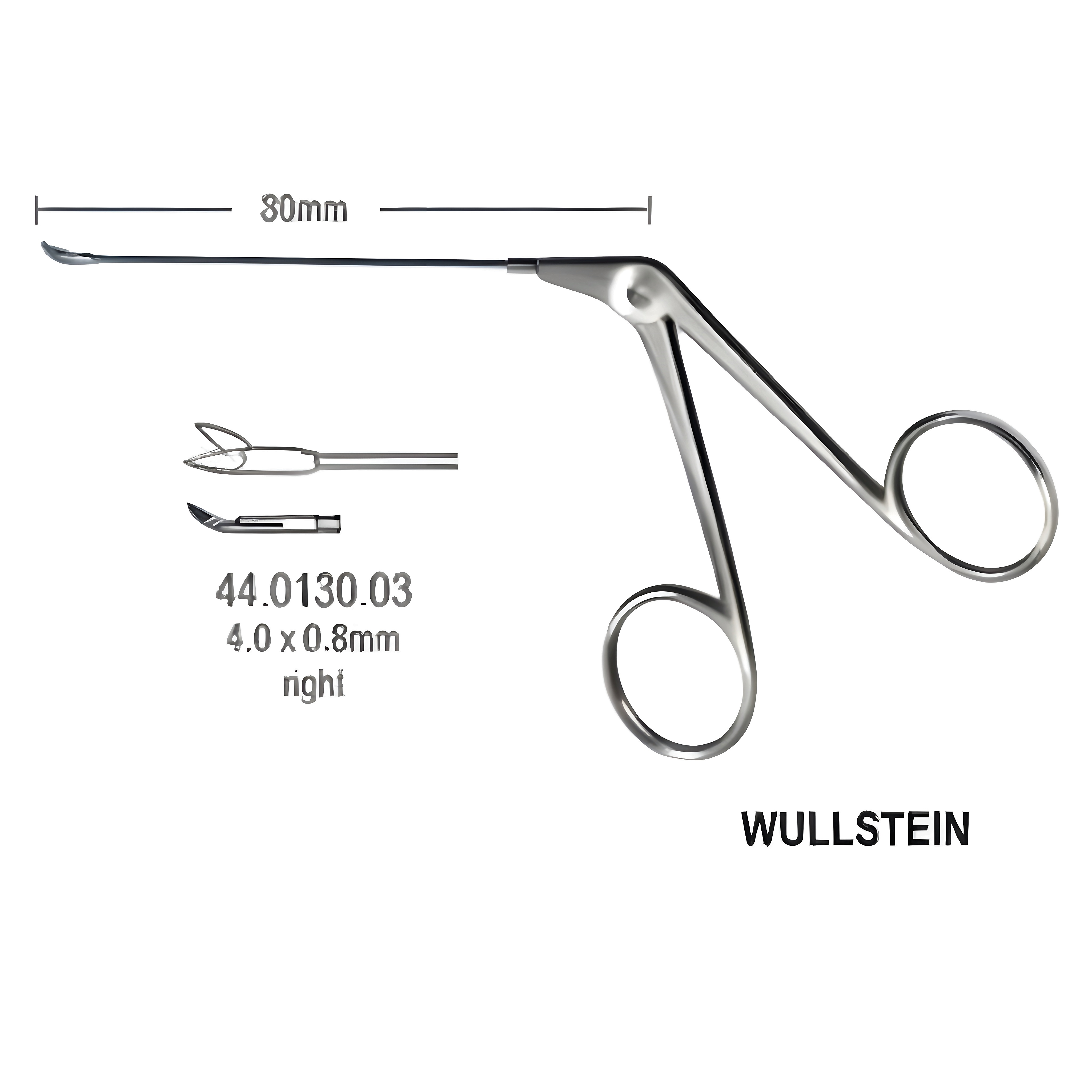 Wullstein Micro Scissors agled right, 8cm