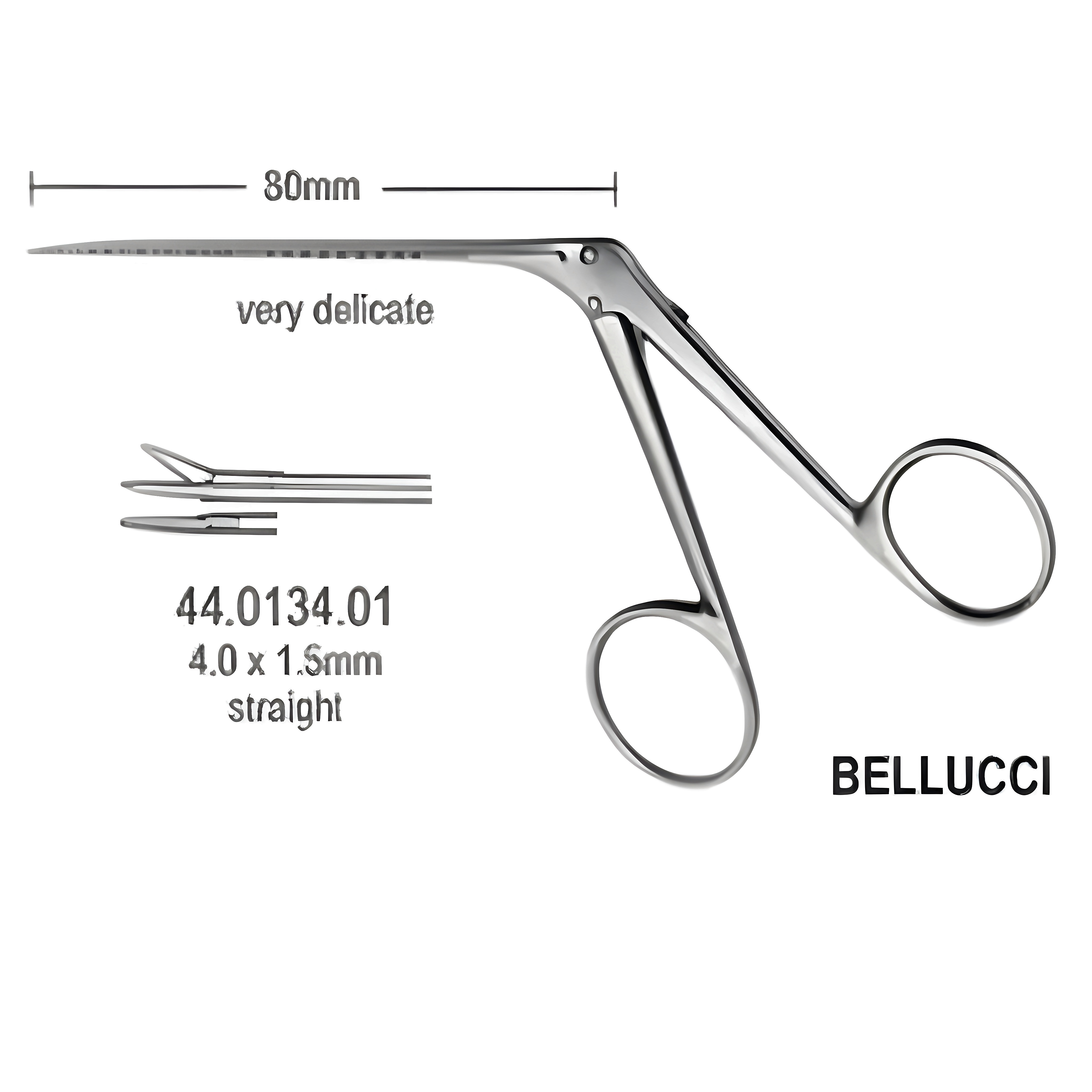 Bellucci Micro Mini Ear Scissors 4x1.5mm, 8cm