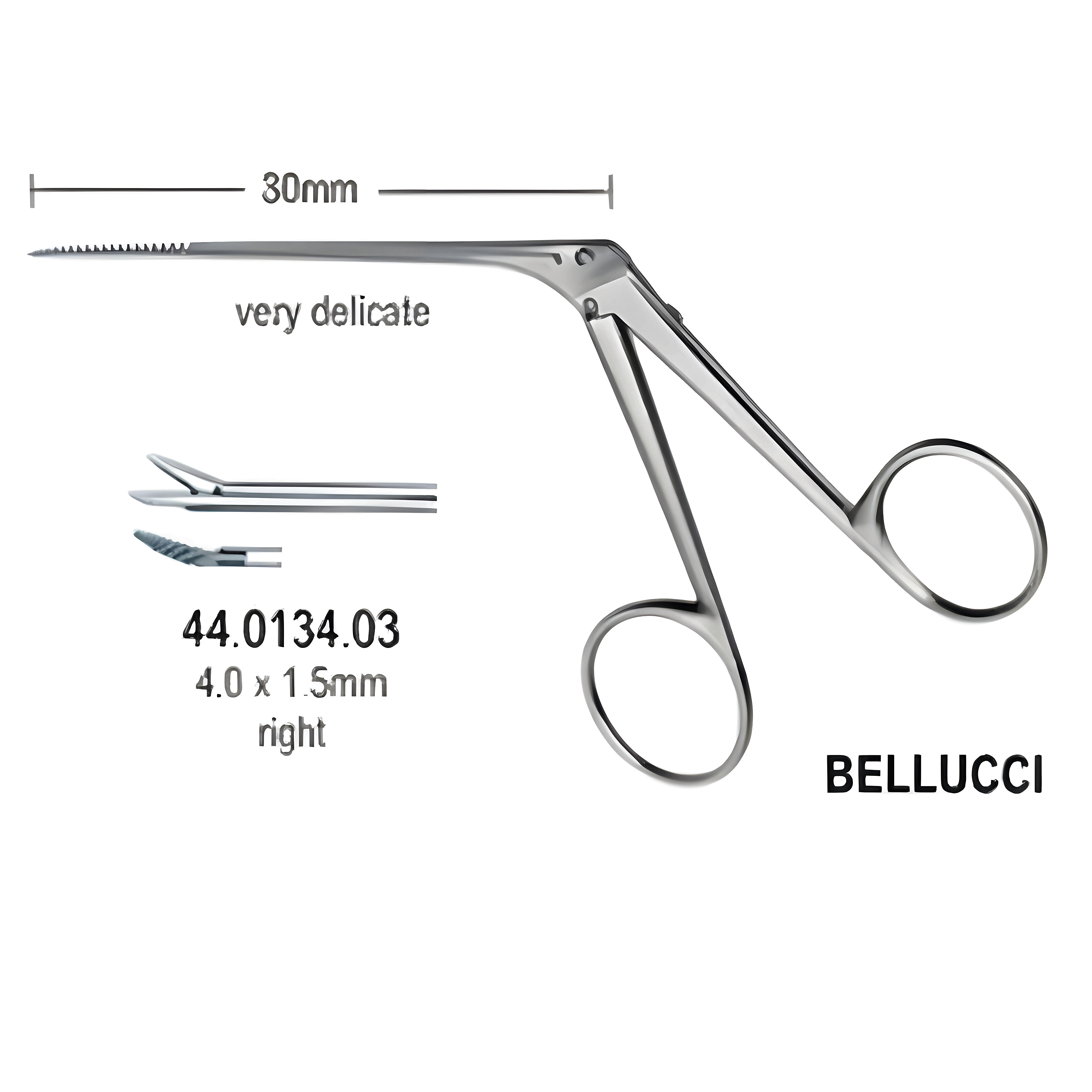 Bellucci Micro Mini Ear Scissors 4x1.5mm, 8cm