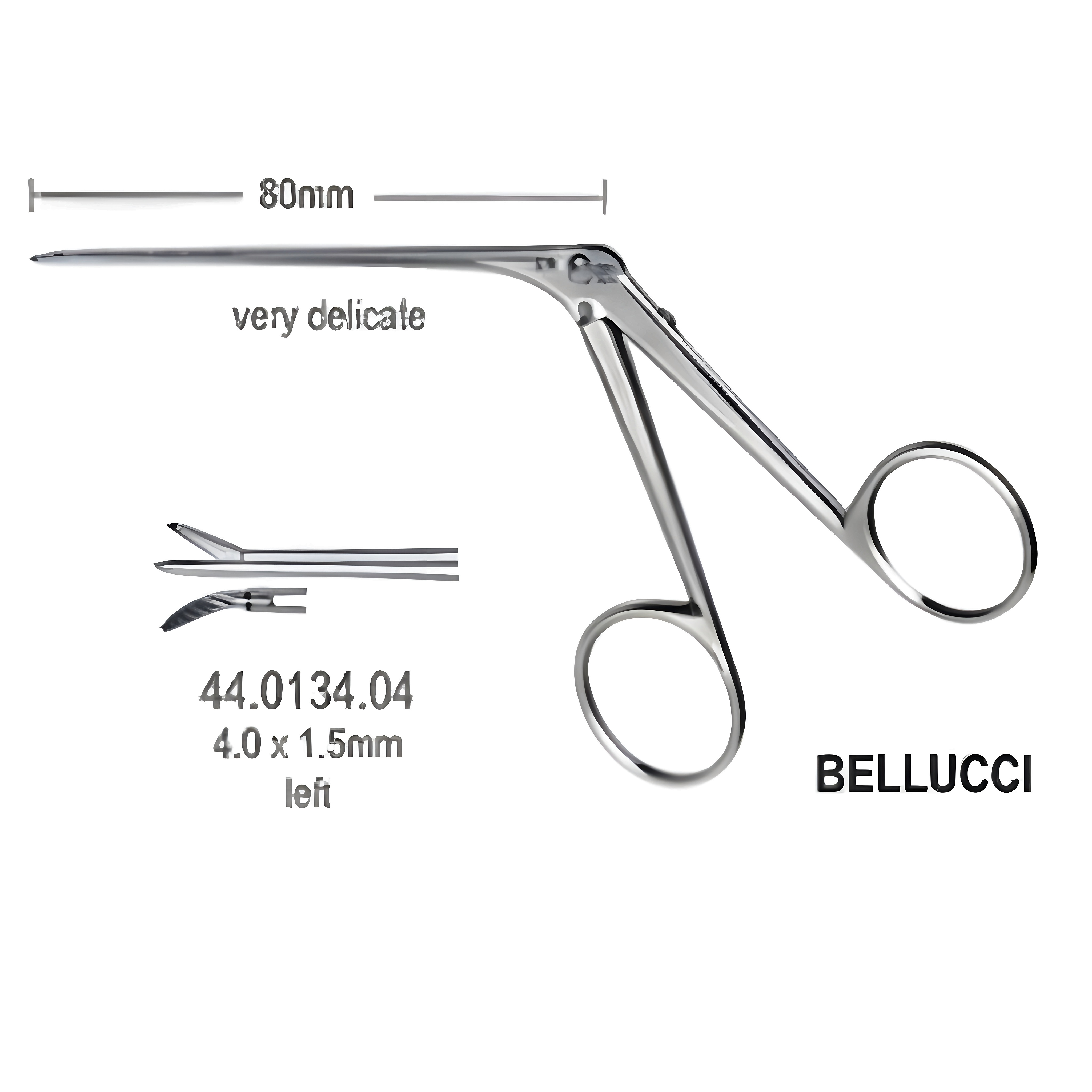Bellucci Micro Mini Ear Scissors 4x1.5mm, 8cm