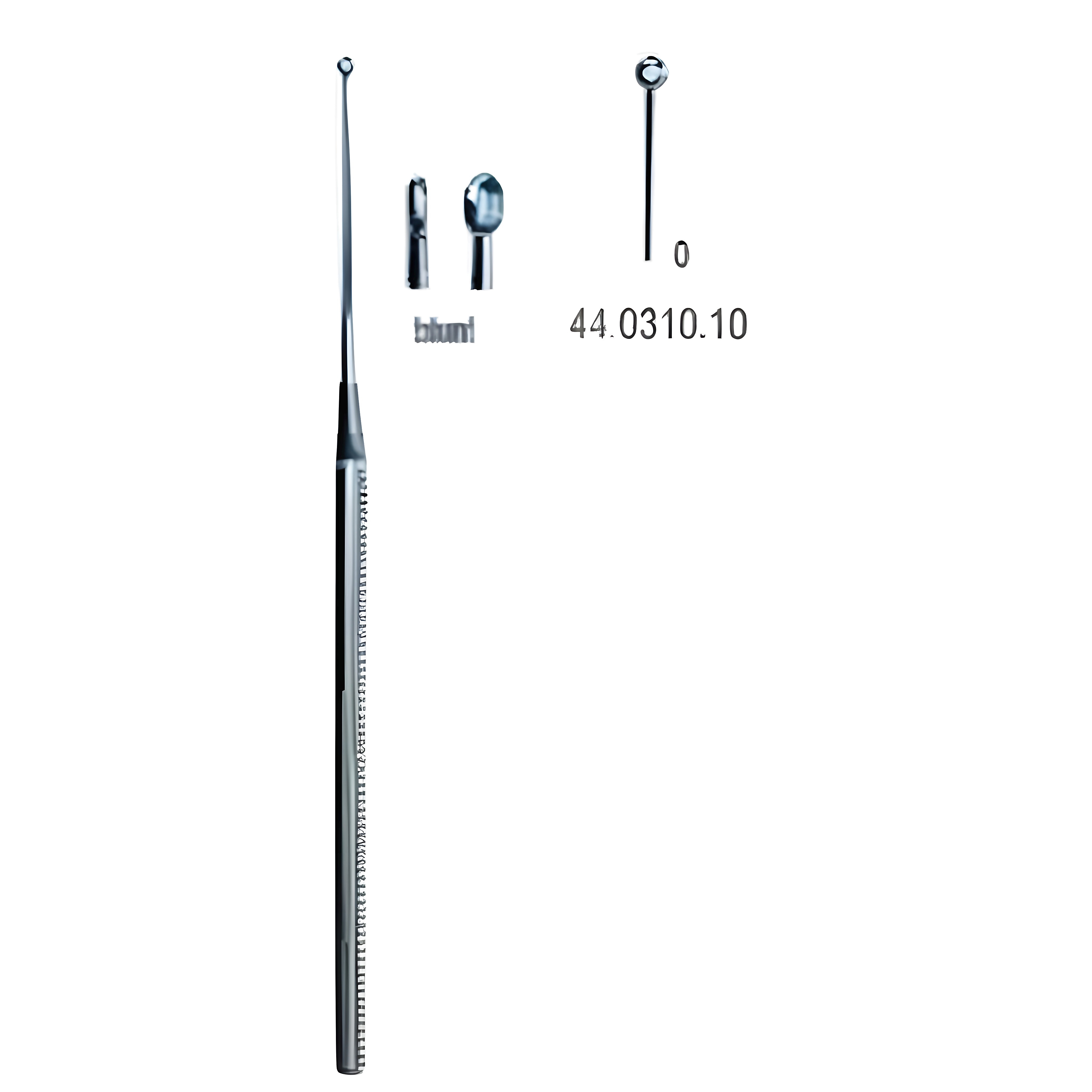 Buck Ear Curette str blunt, 0, 16.5cm