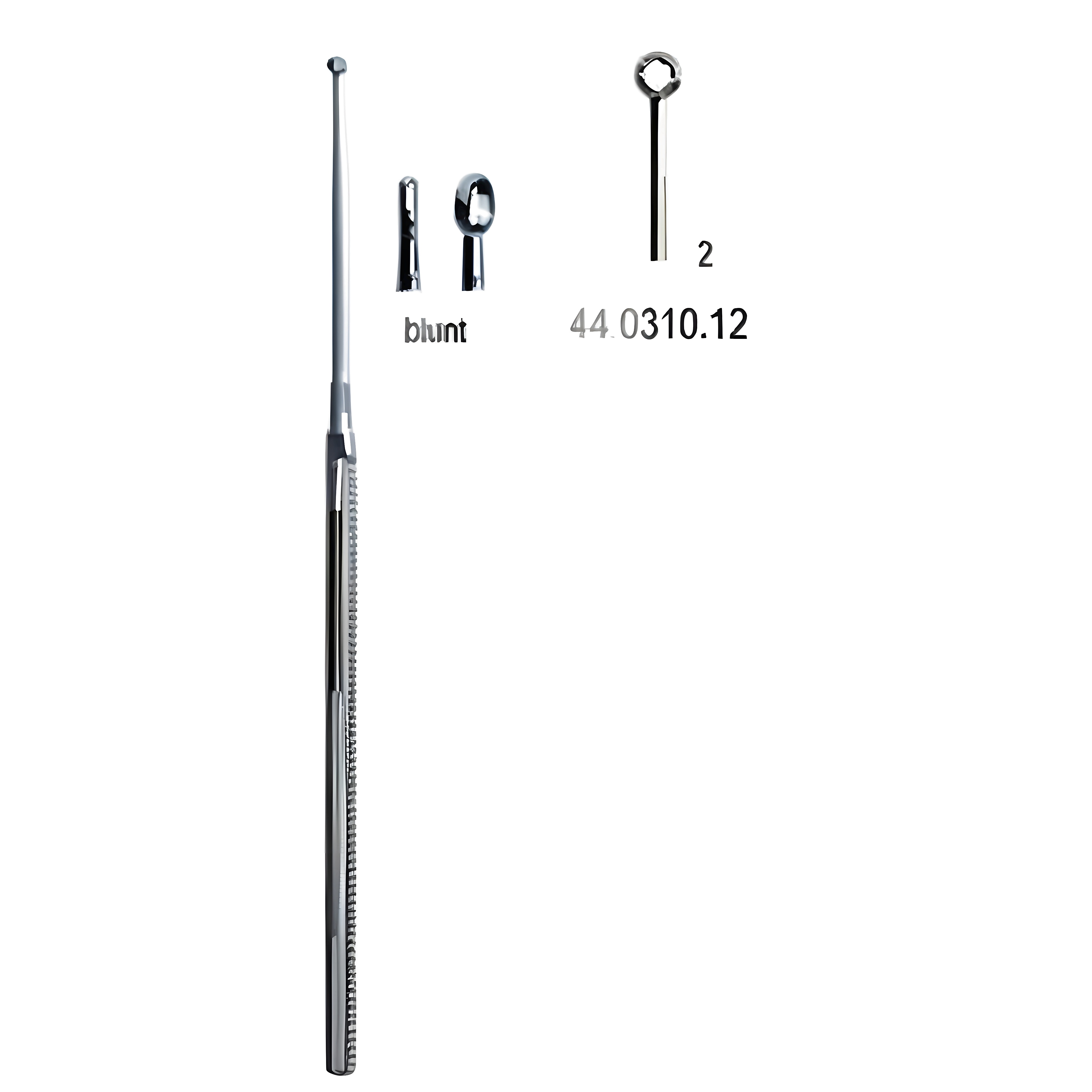Buck Ear Curette str blunt, 2, 16.5cm