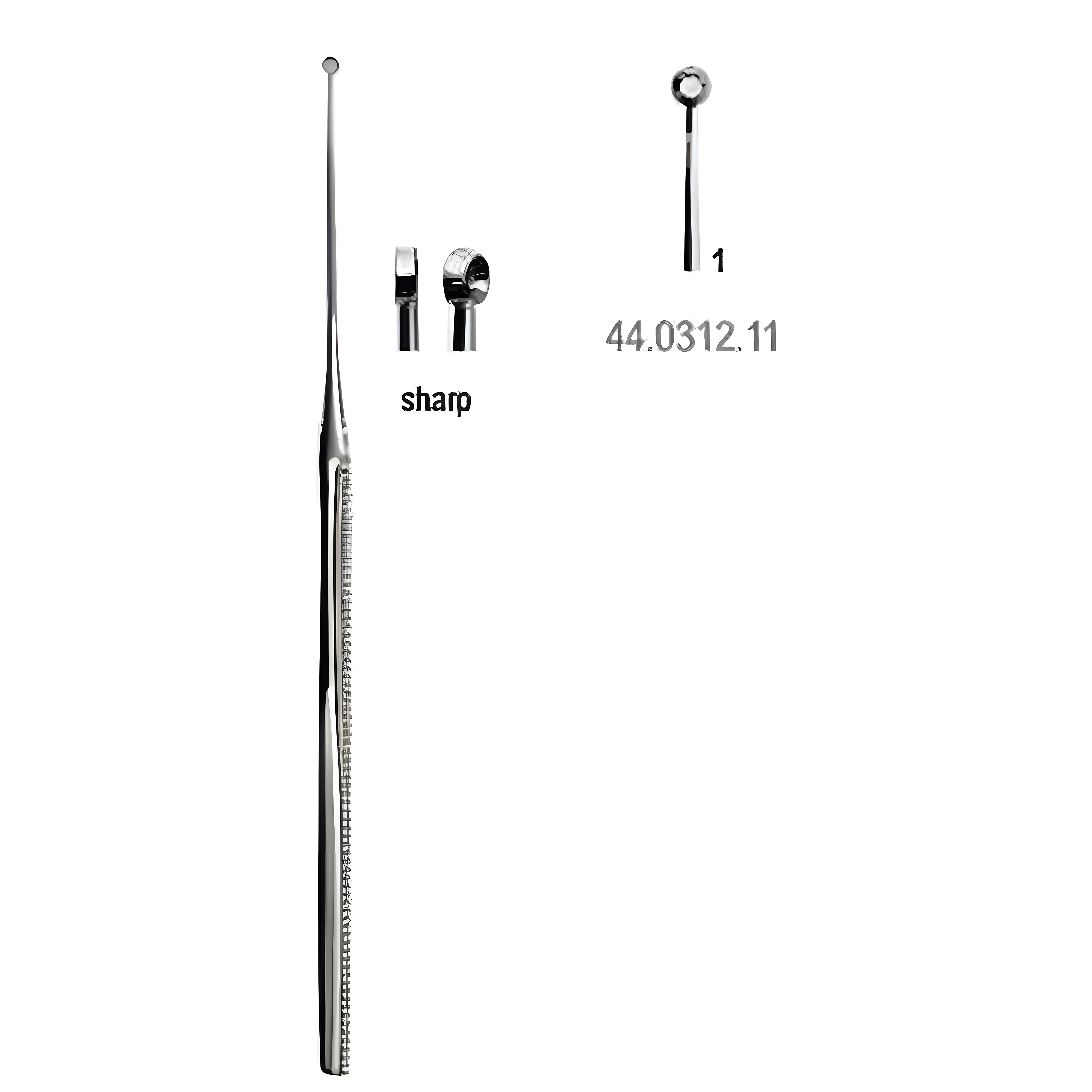 Buck Ear Curette str sharp, 1, 16.5cm