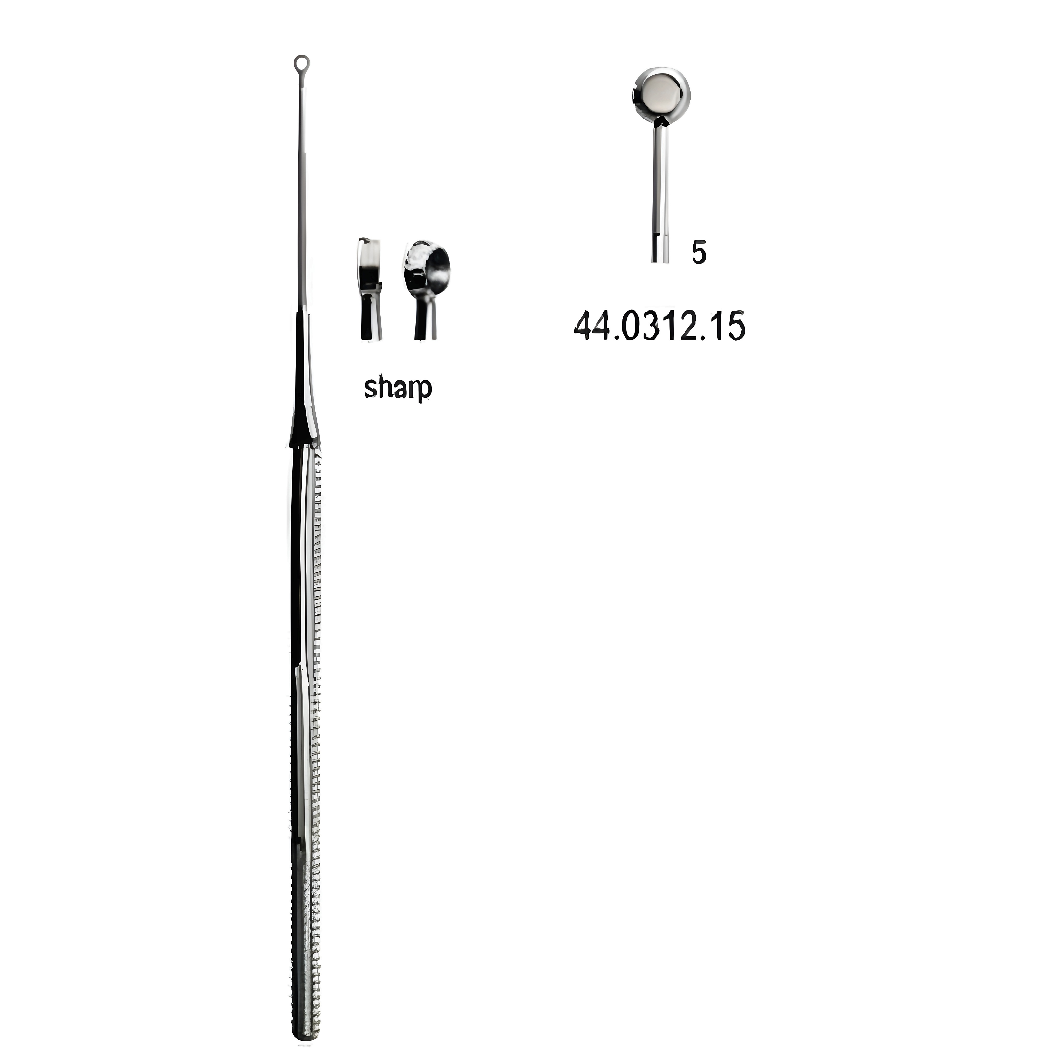 Buck Ear Curette str sharp, 5, 16.5cm