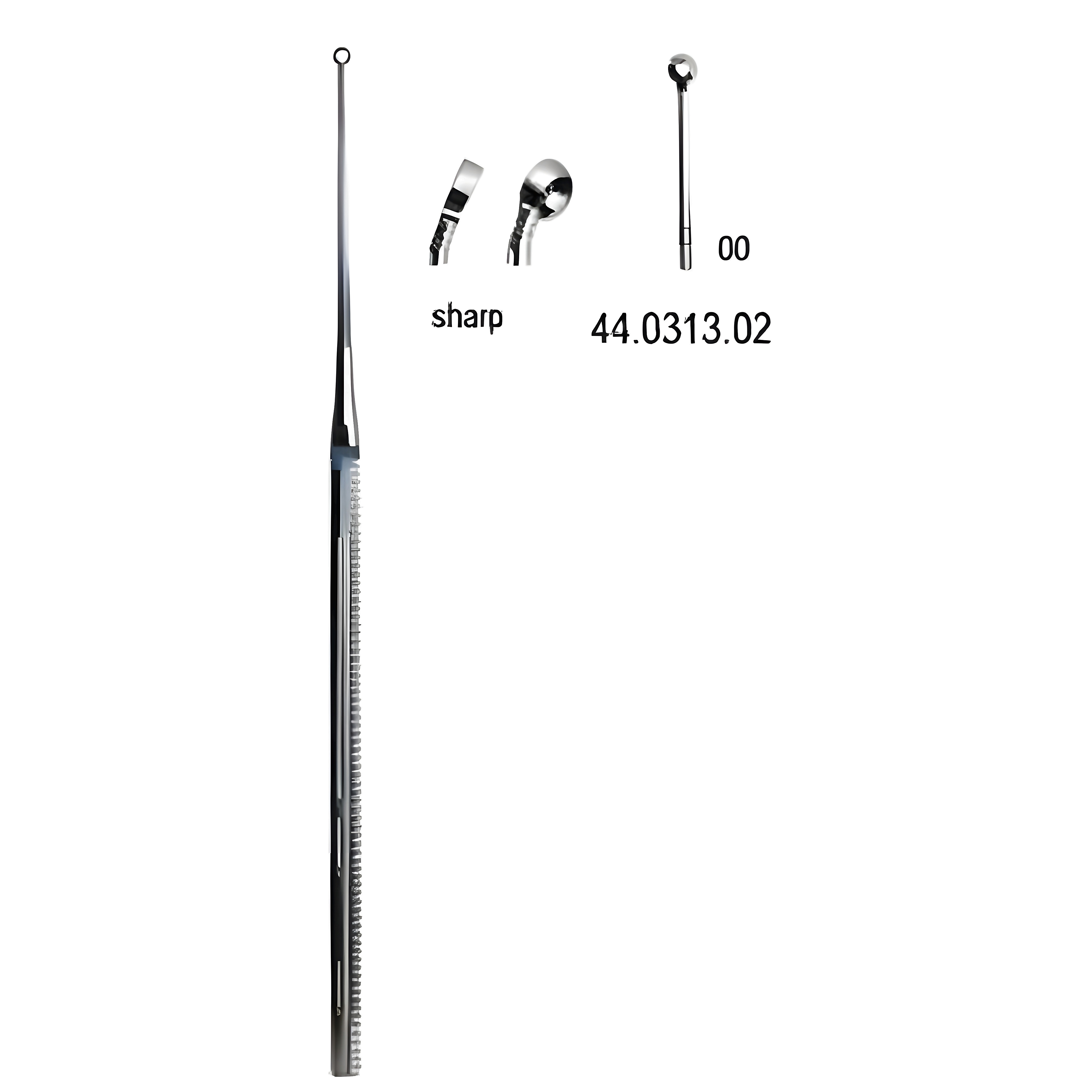 Buck Ear Curette cvd sharp, 00, 16.5cm
