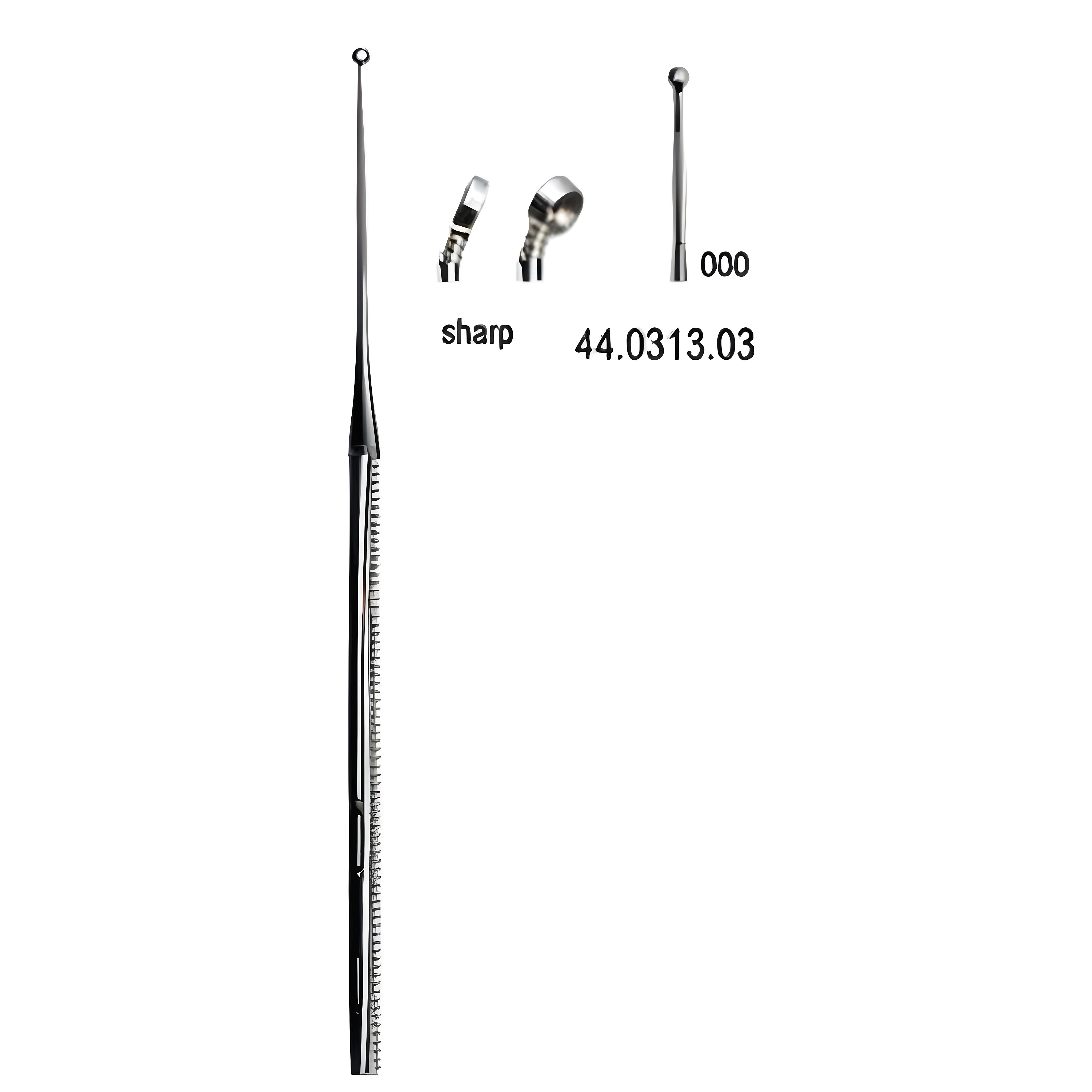 Buck Ear Curette cvd Sharp Fig.000, 16.5cm