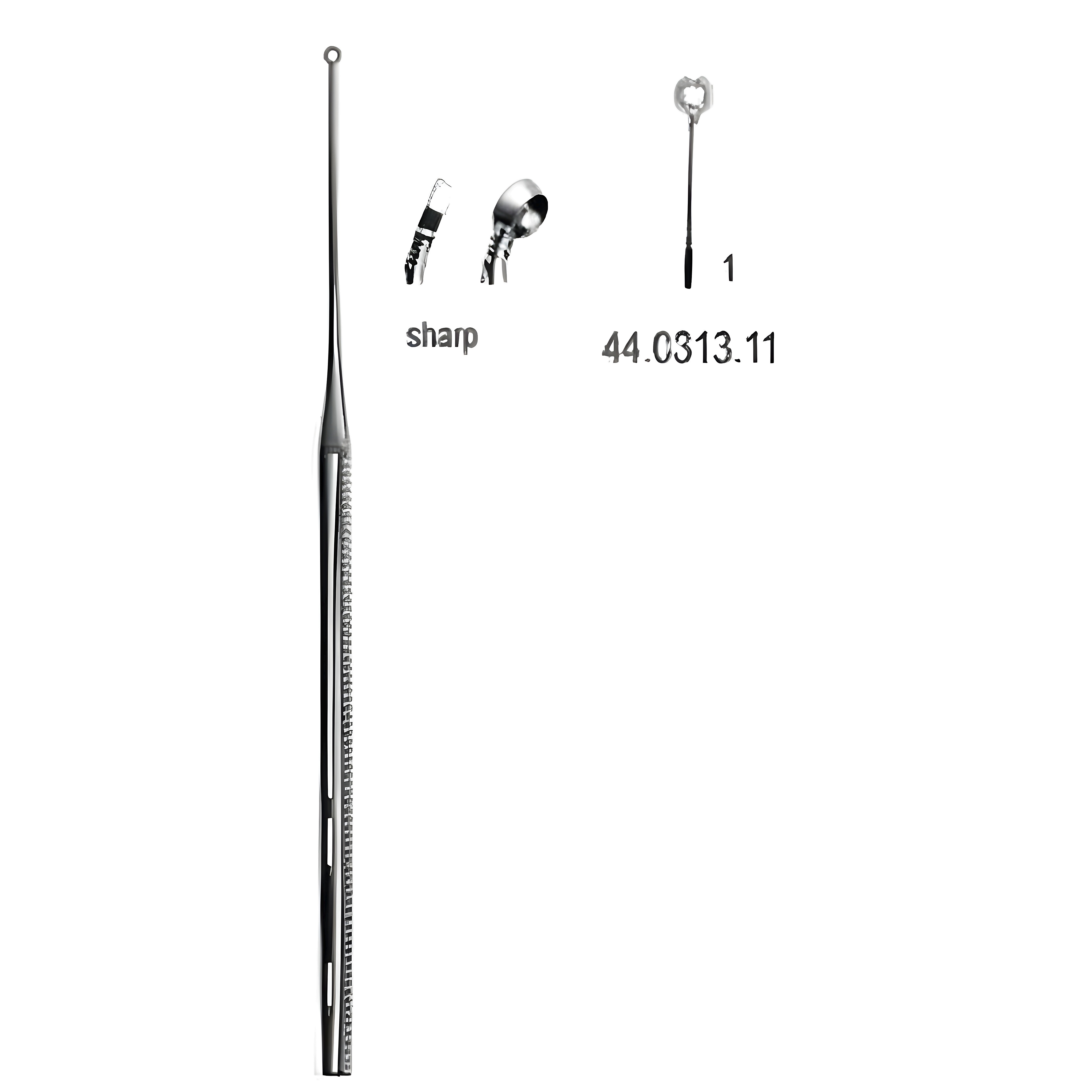 Buck Ear Curette cvd sharp, 1, 16.5cm