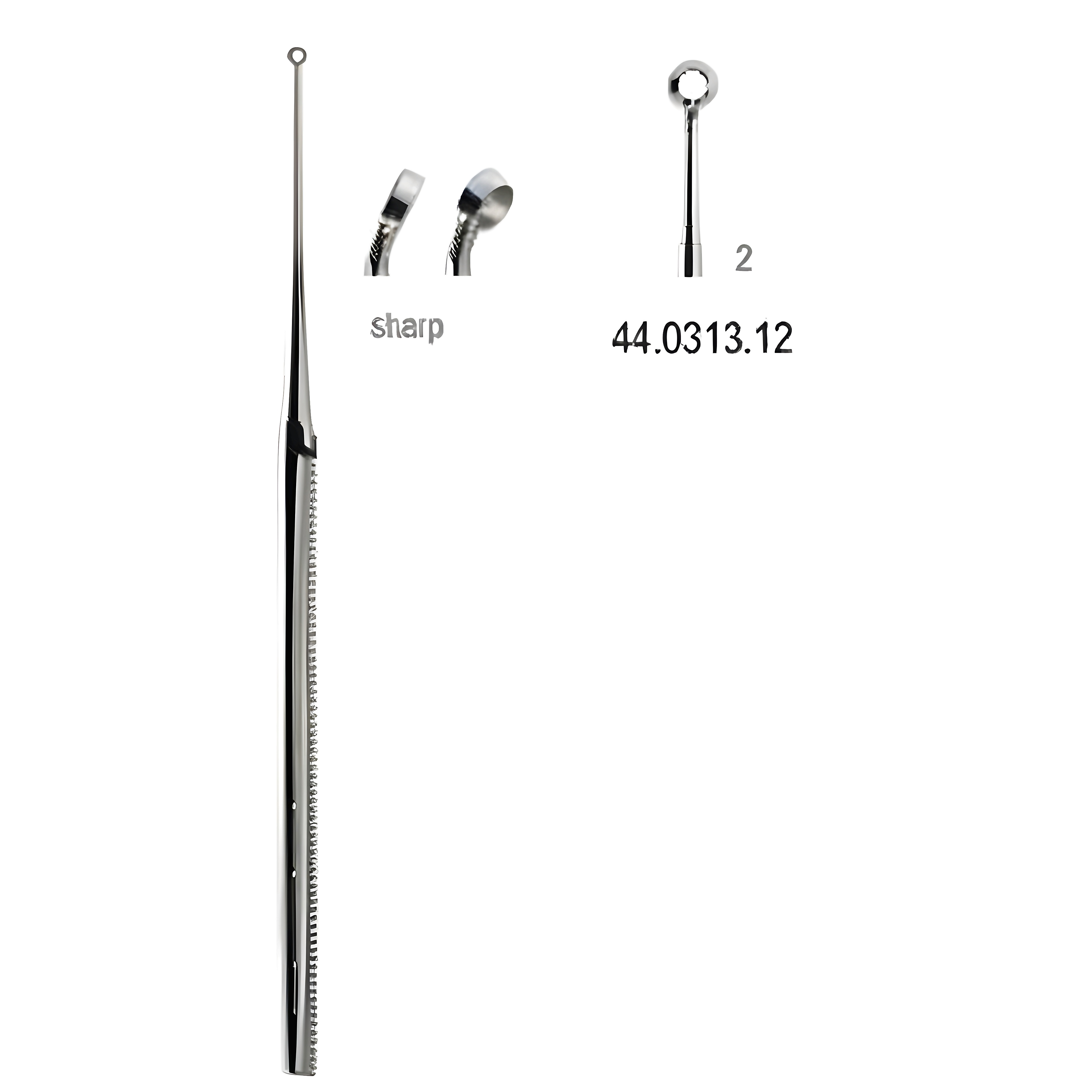 Buck Ear Curette cvd sharp, 2, 16.5cm