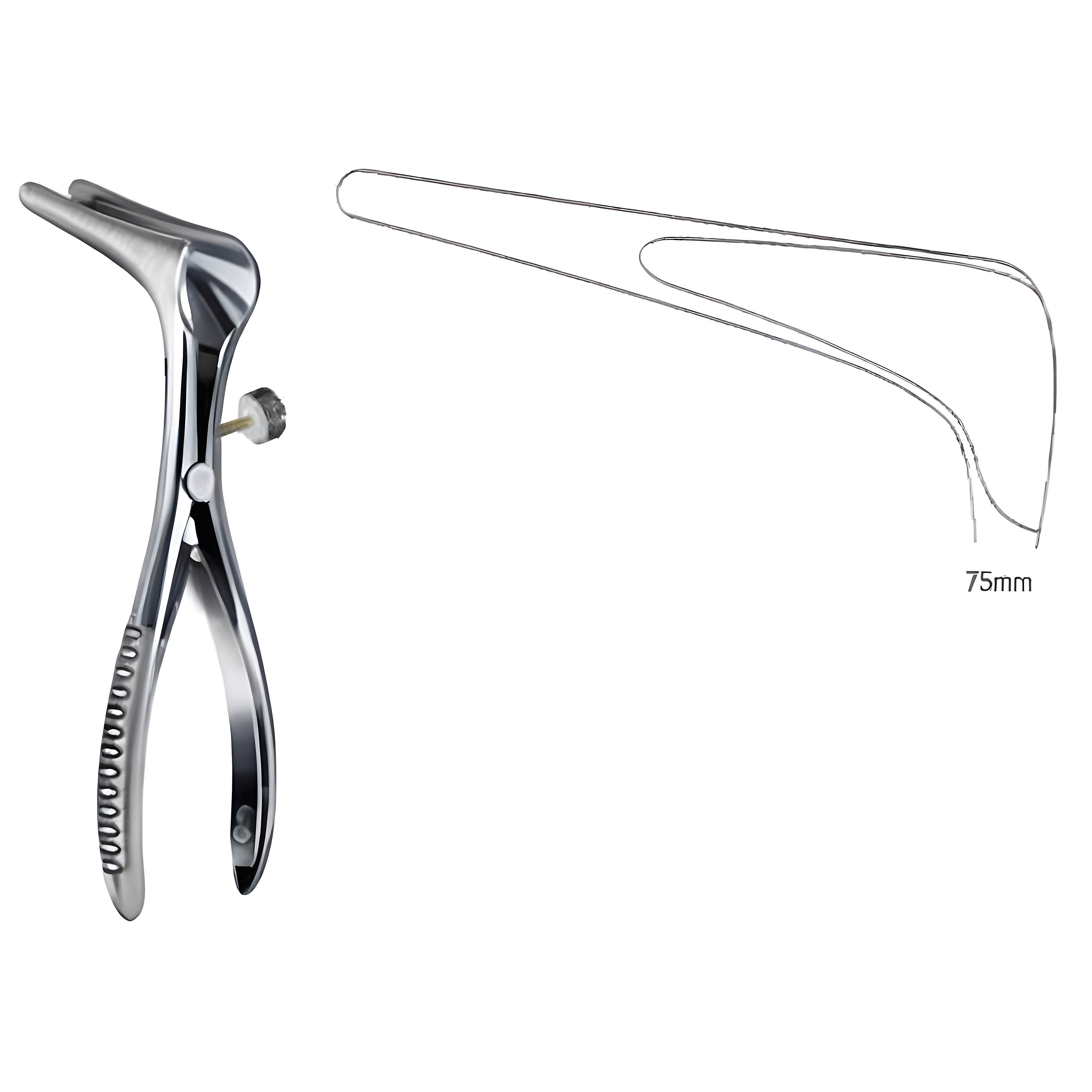 Cottle Nasal Speculum w/side screw 75mm 14cm