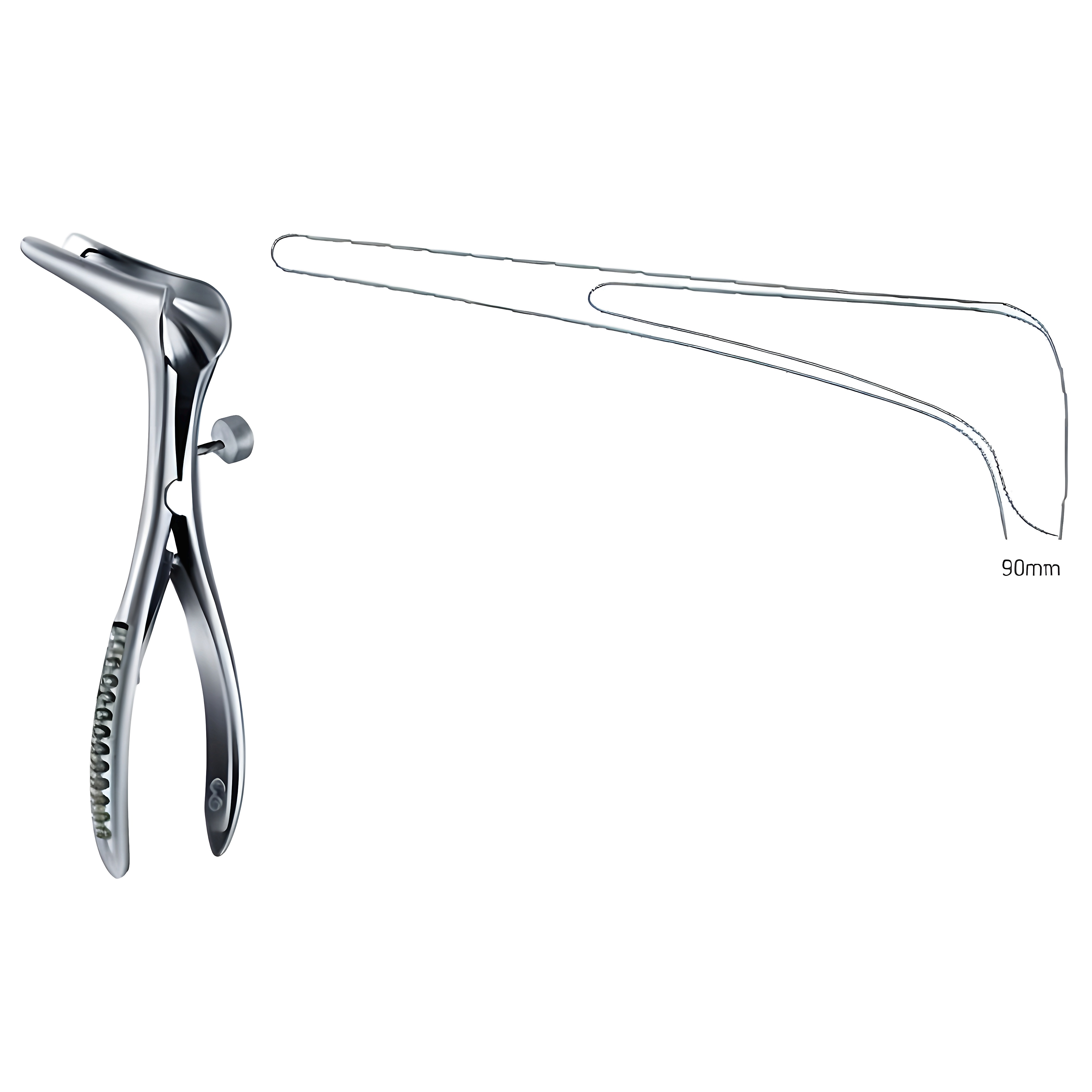 Cottle Nasal Speculum w/side screw 90mm 14cm