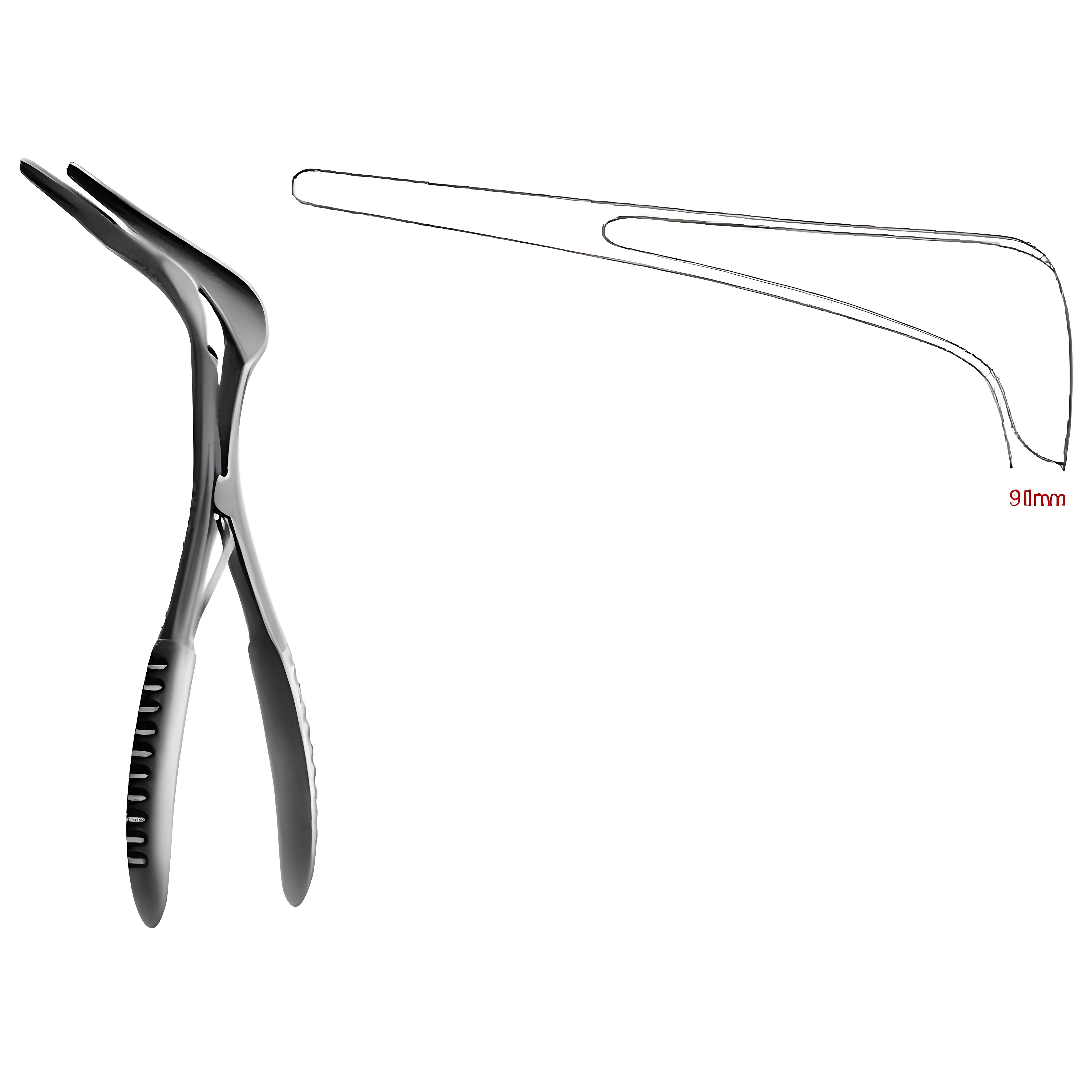 Cottle Nasal Speculum black 90mm, 14cm