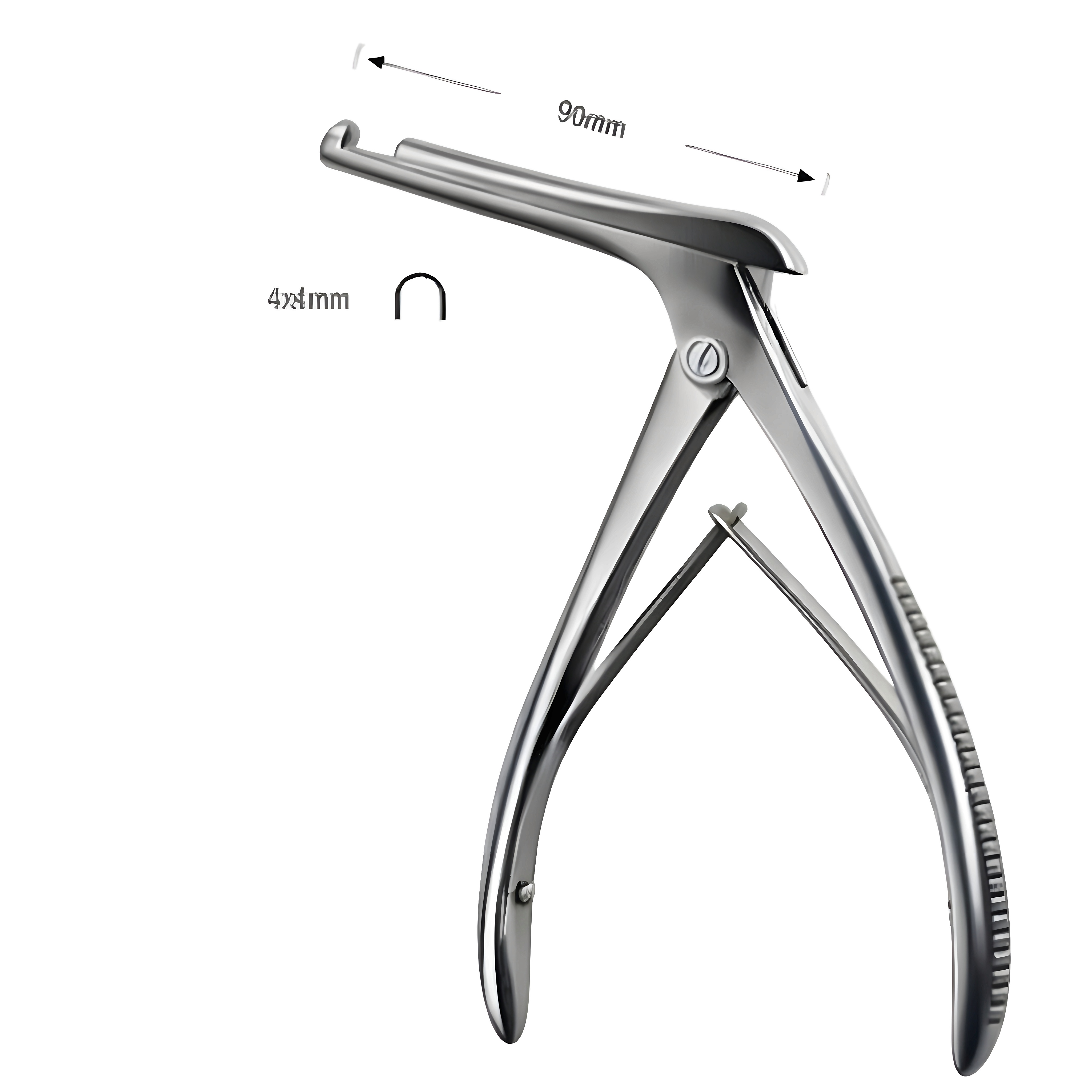 Kerrison Antrum Punch 4x4mm, shaft 85mm, 20cm