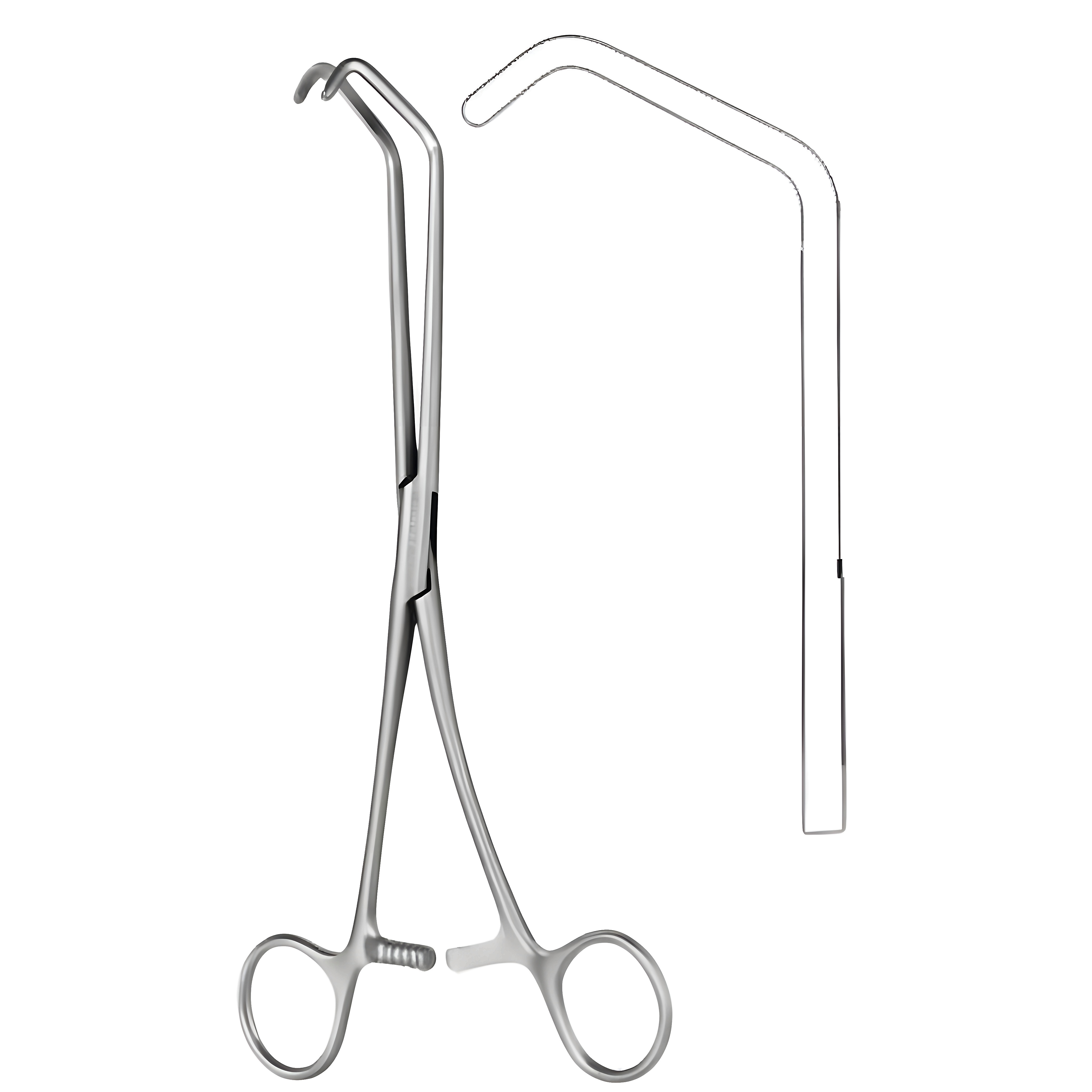 Lurz Ureter Clamp dbl. angled jaws 21cm
