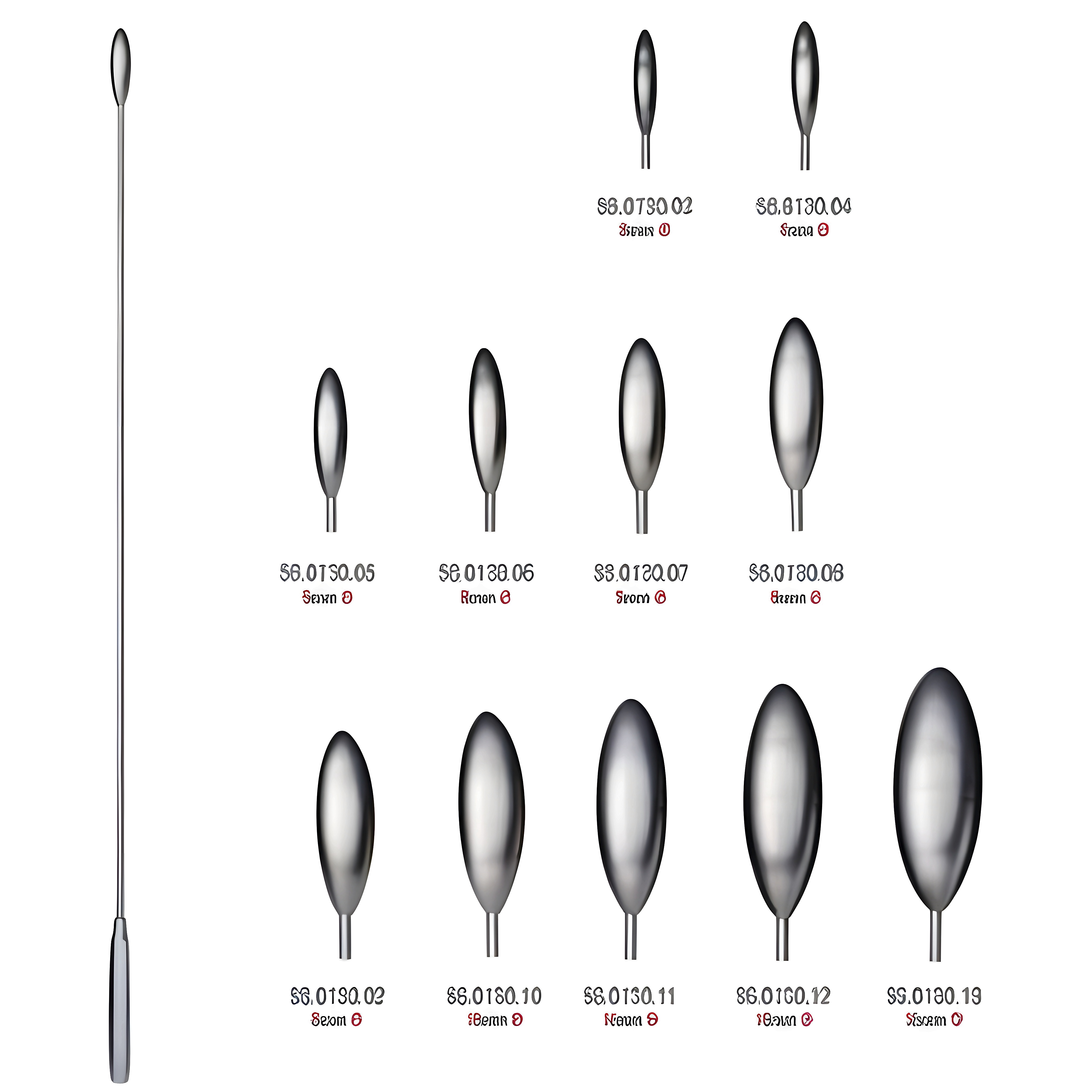 Bakes Bile Duct Dilator 3mm-11mm, set/9, 30cm