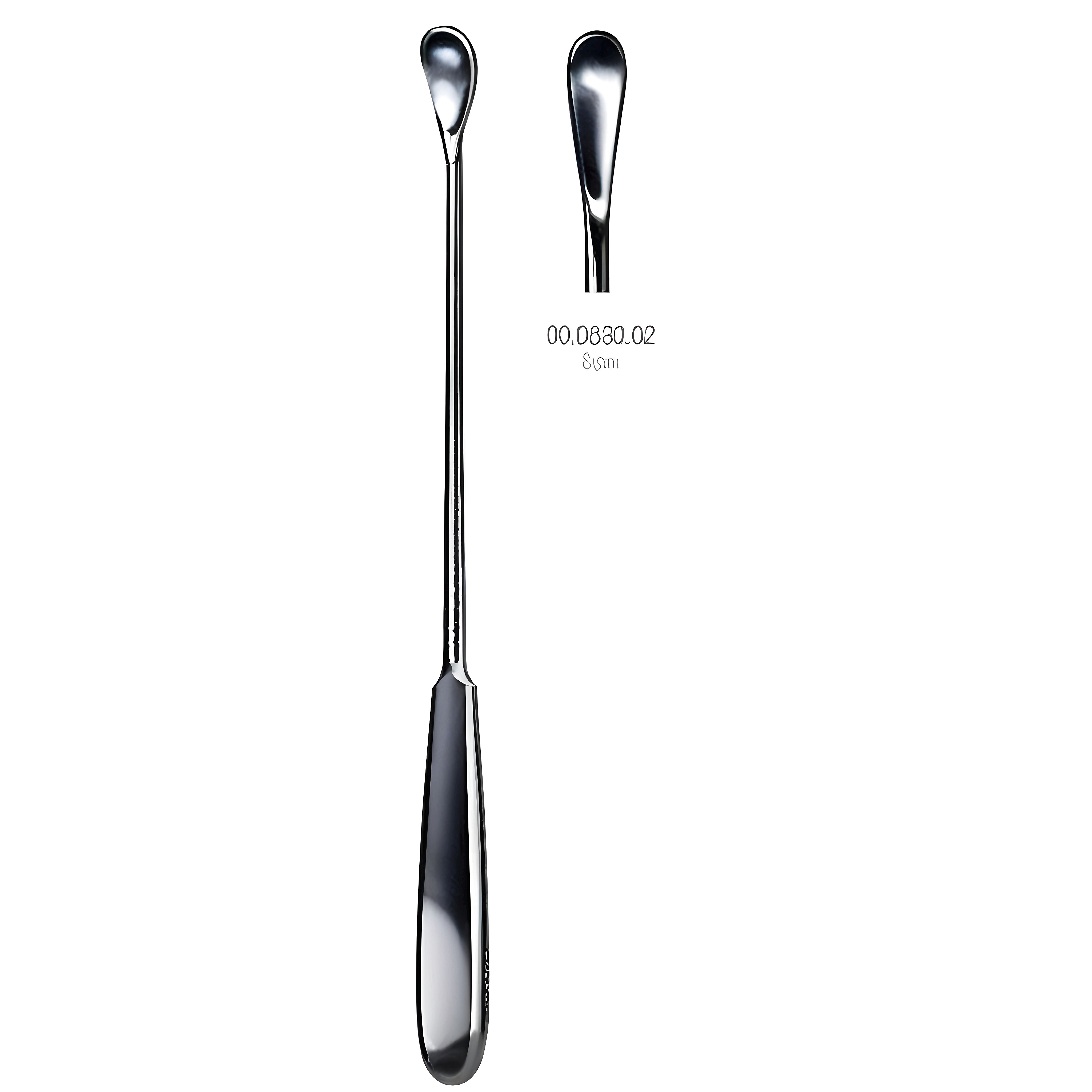 Gourdet Uterine Scoop blunt 8mm, 28cm