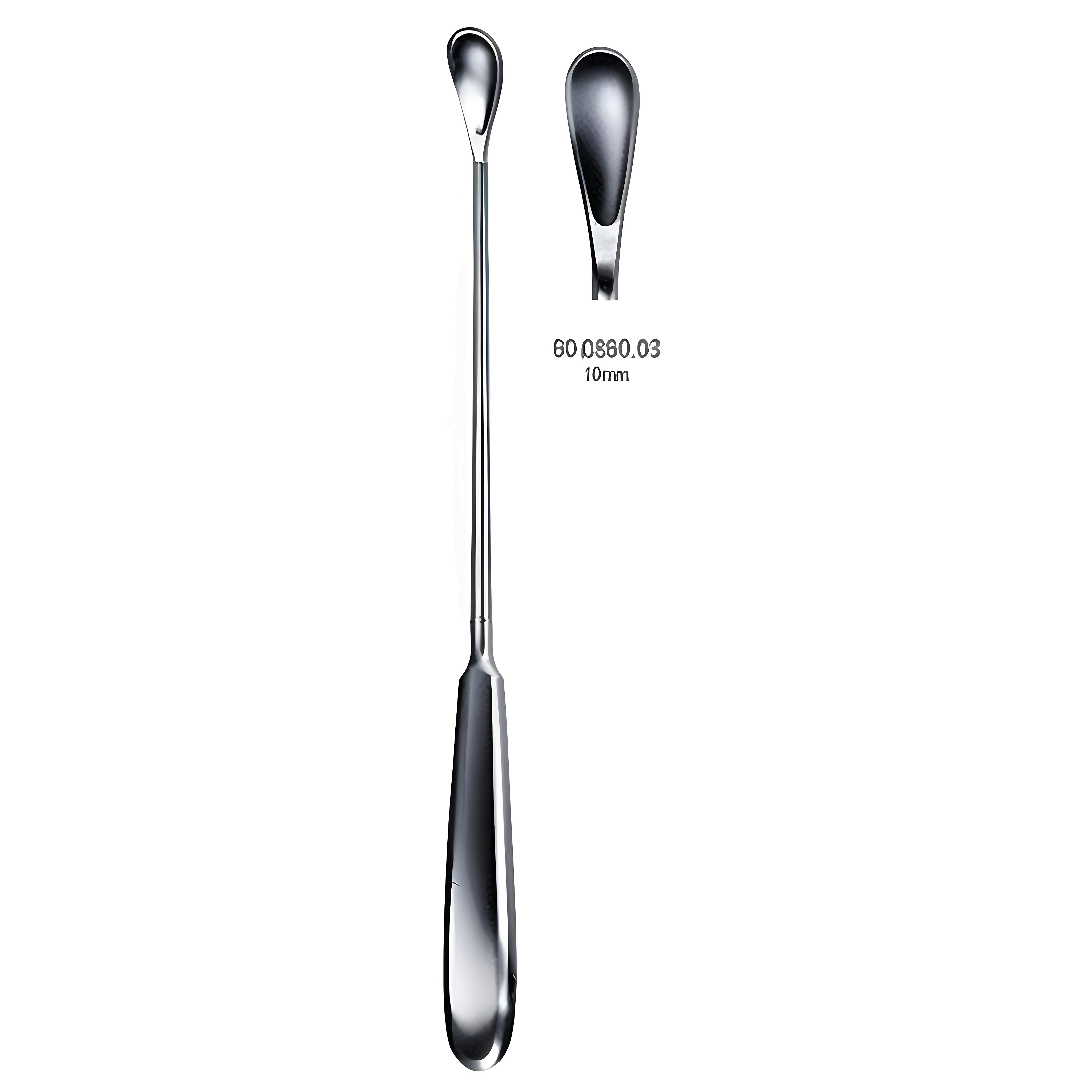 Gourdet Uterine Scoop blunt 10mm, 28cm