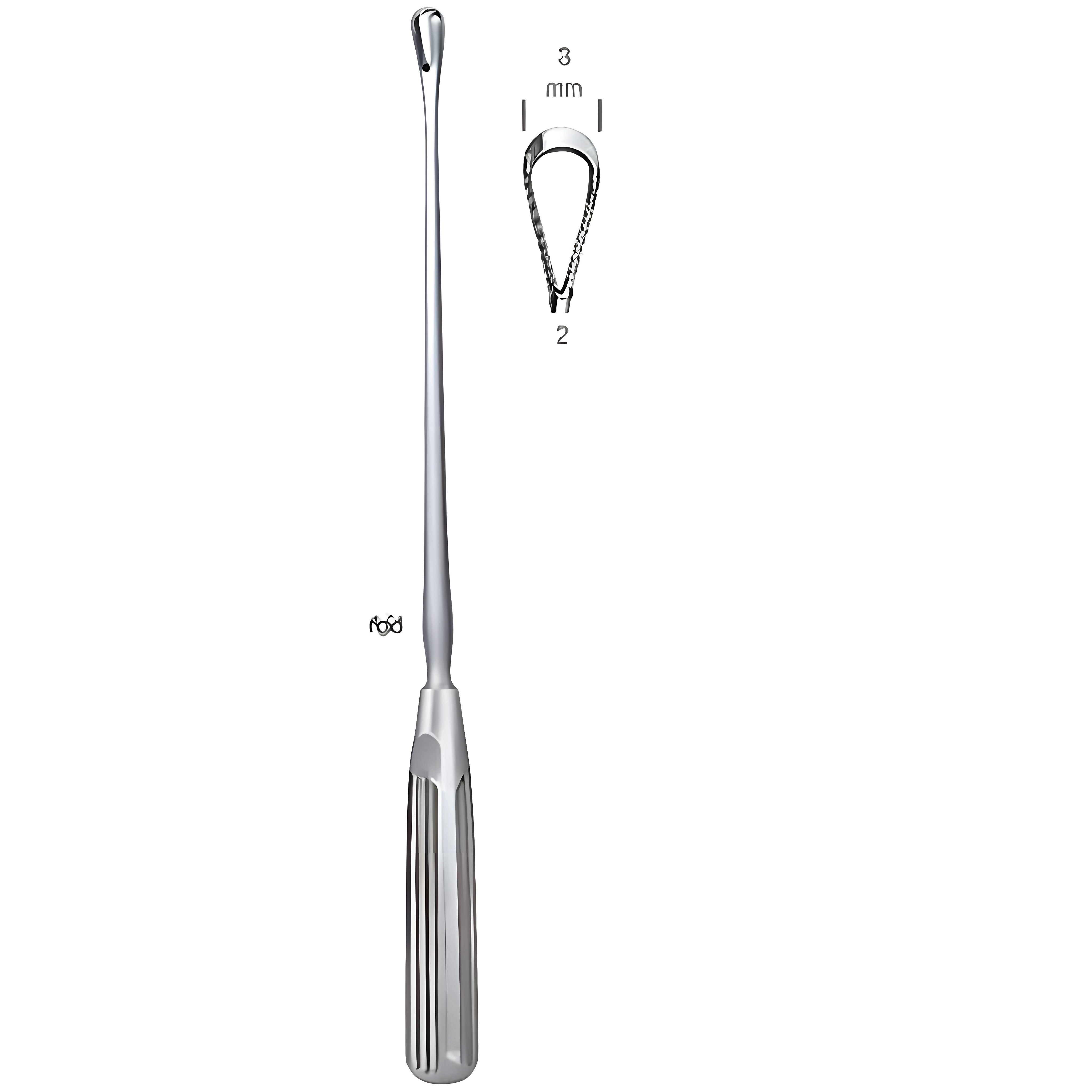 Sims Uterine Curette rig. bl 8mm 31cm Fig.2