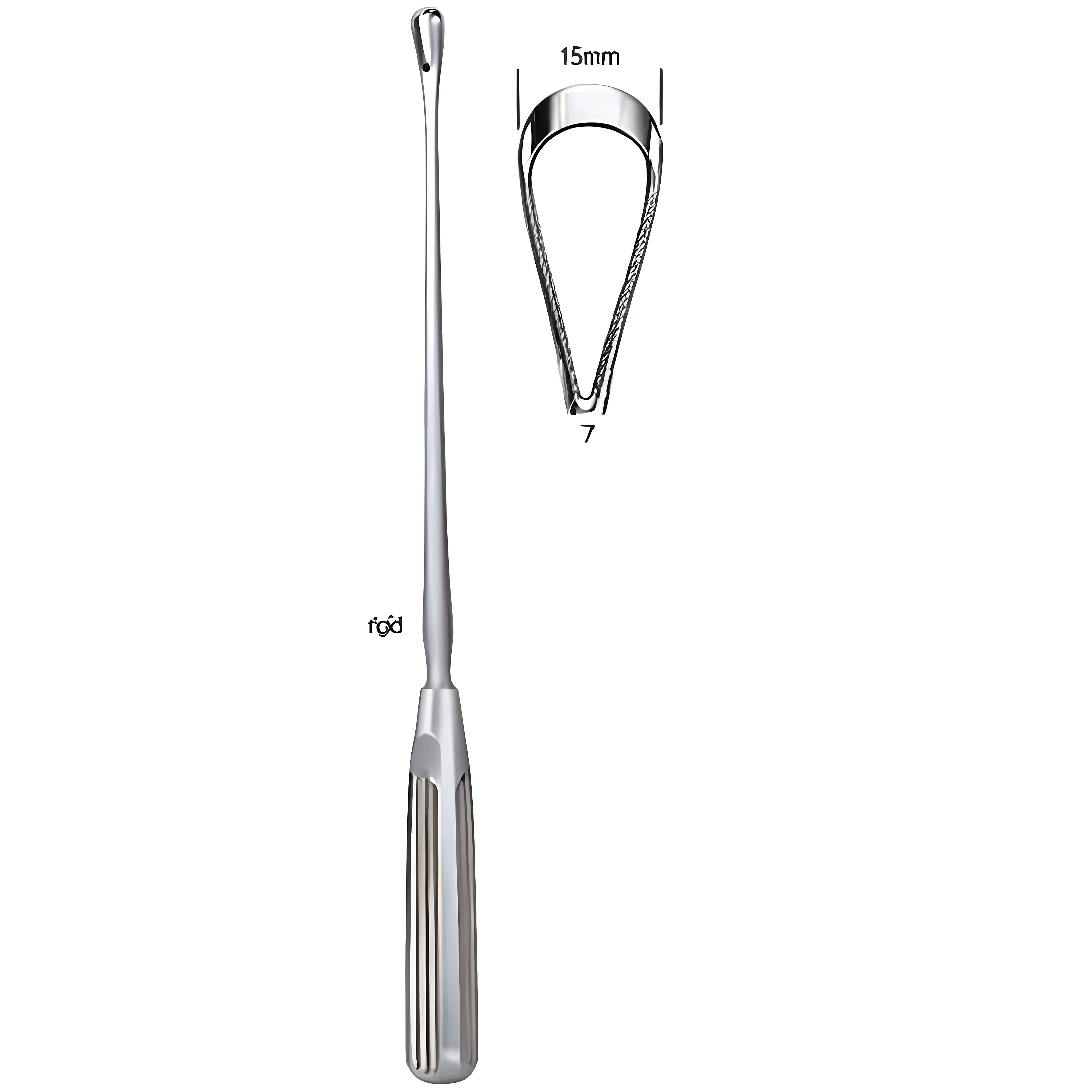 Sims Uterine Curette rig. bl 15mm 31cm Fig.7