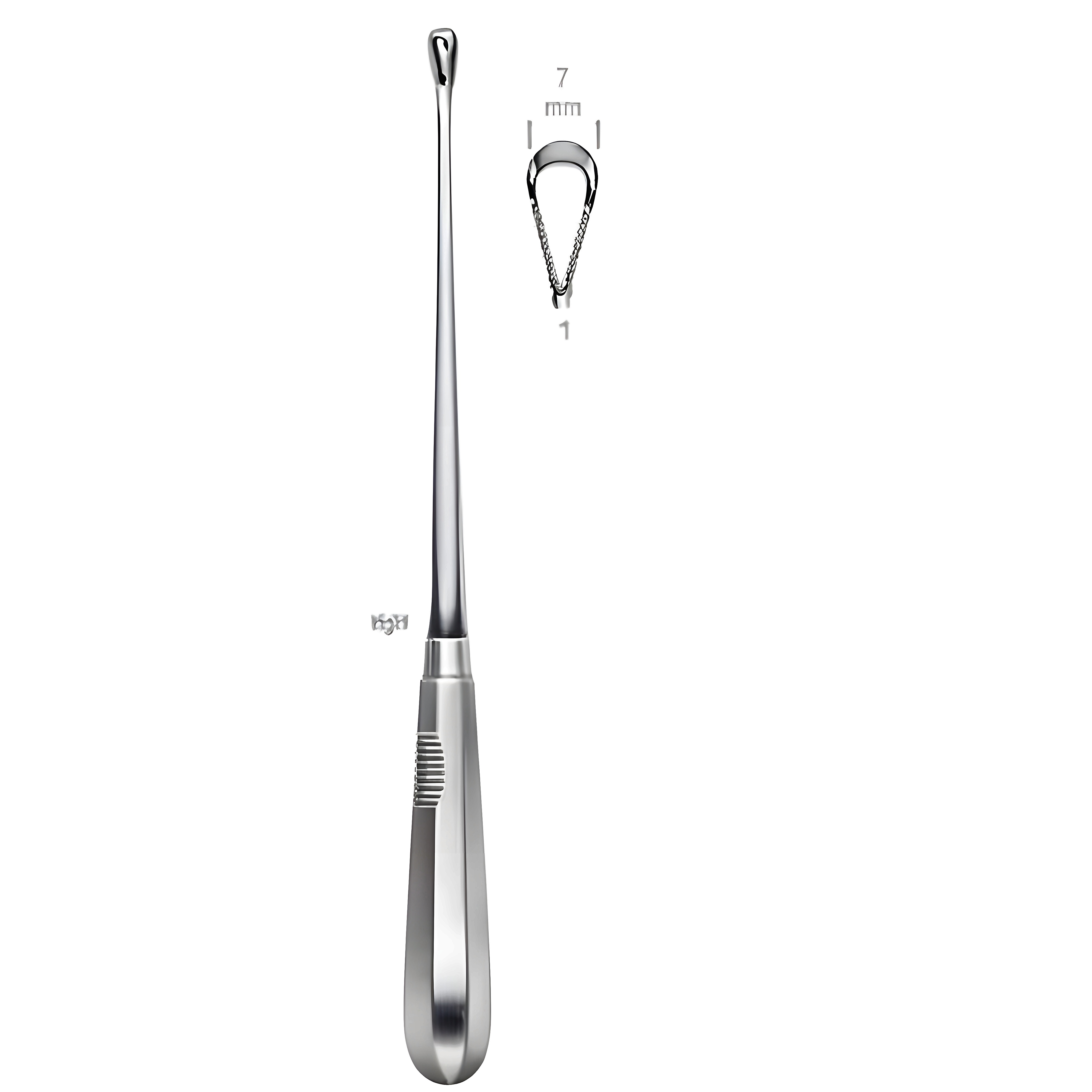 Recamier Curette rigid bl 7mm, 31cm Fig.1