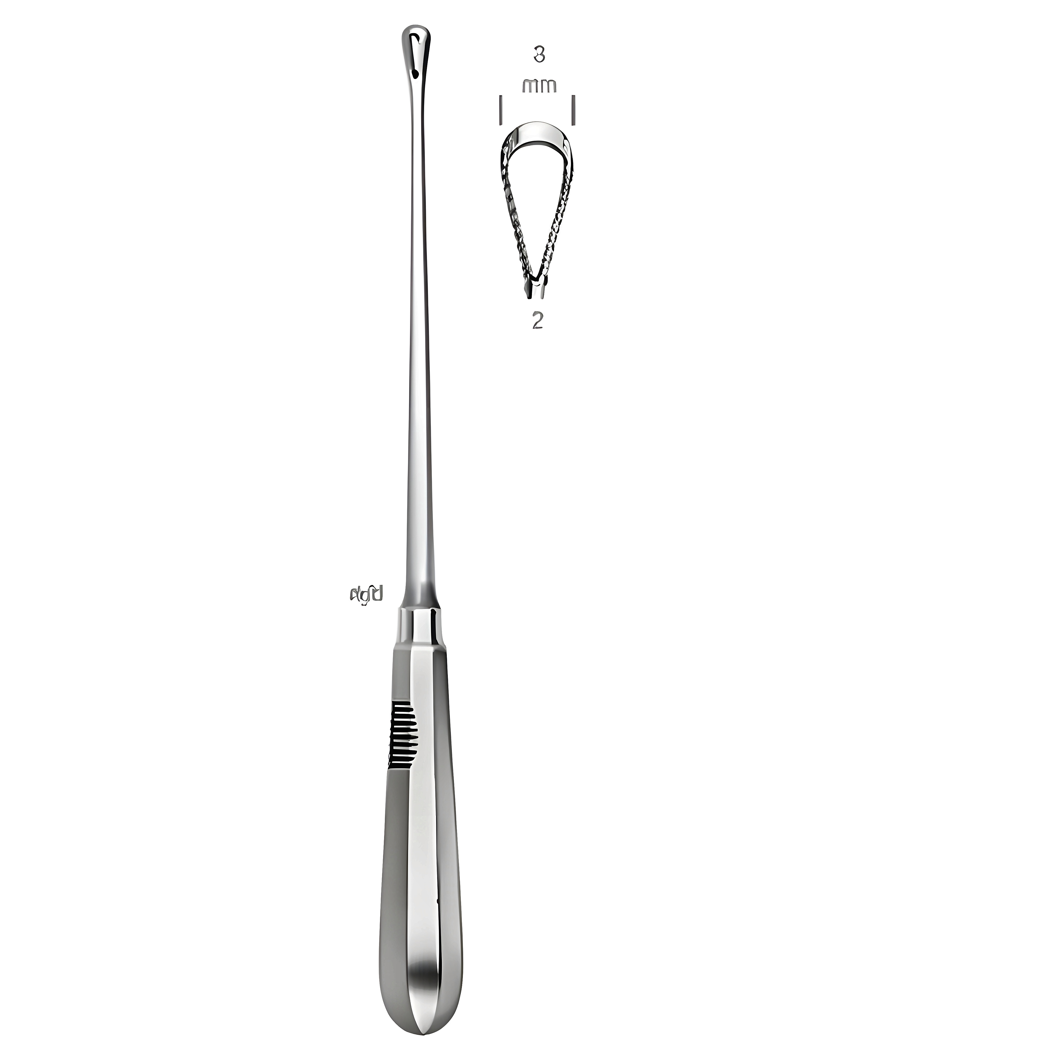 Recamier Curette rigid bl 8mm, 31cm Fig.2