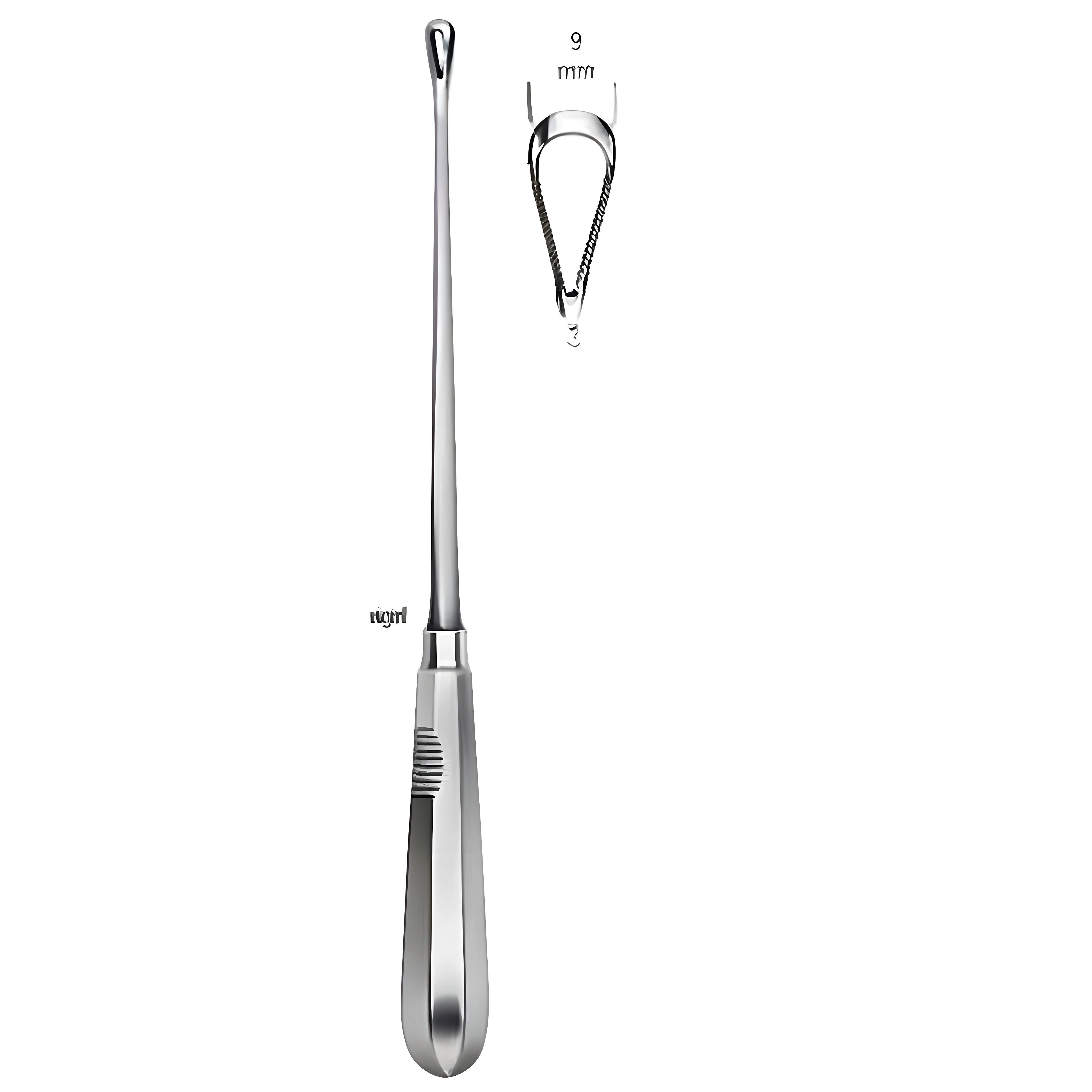 Recamier Curette rigid bl 9mm, 31cm Fig.3