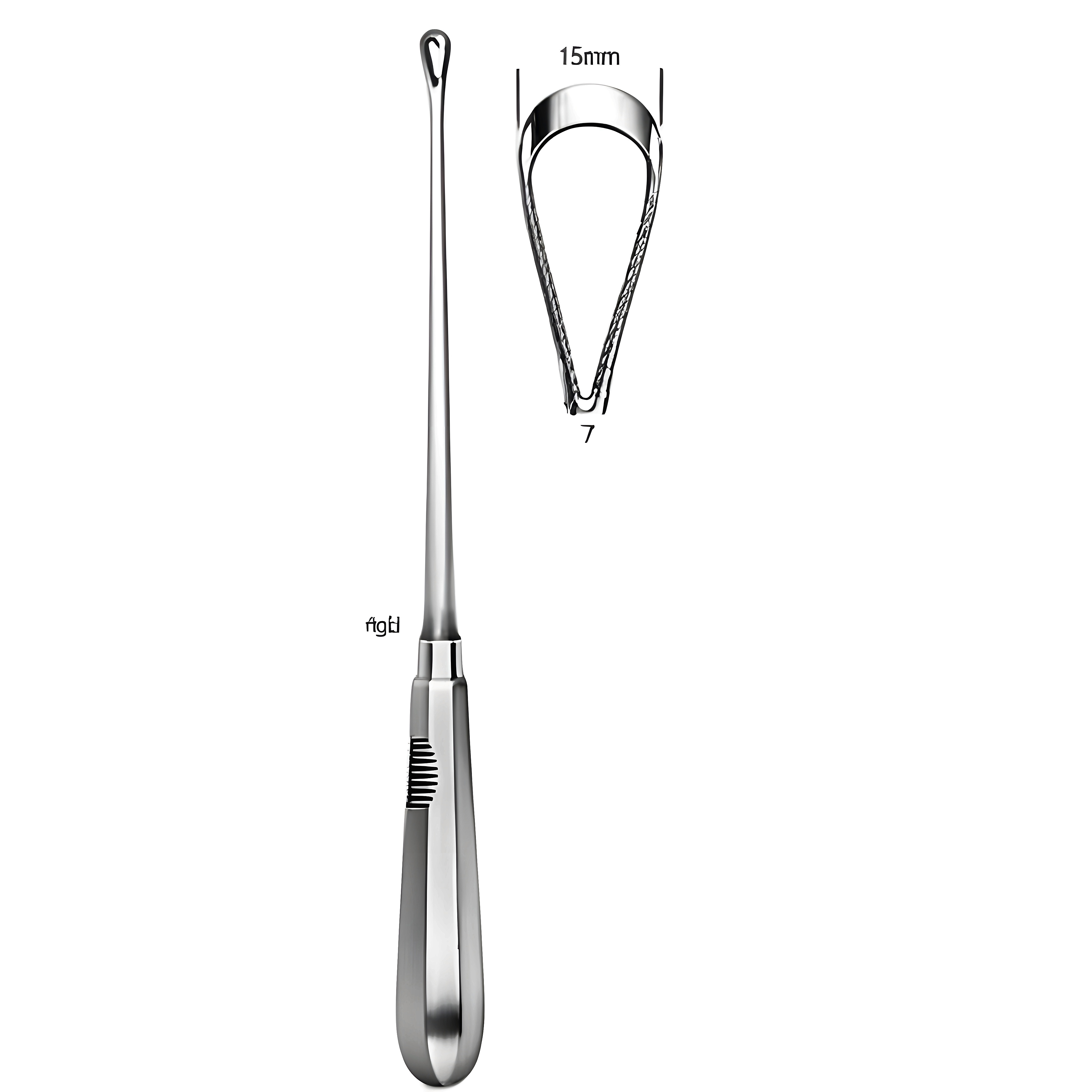 Recamier Curette rigid sh 15mm, 31cm Fig.7