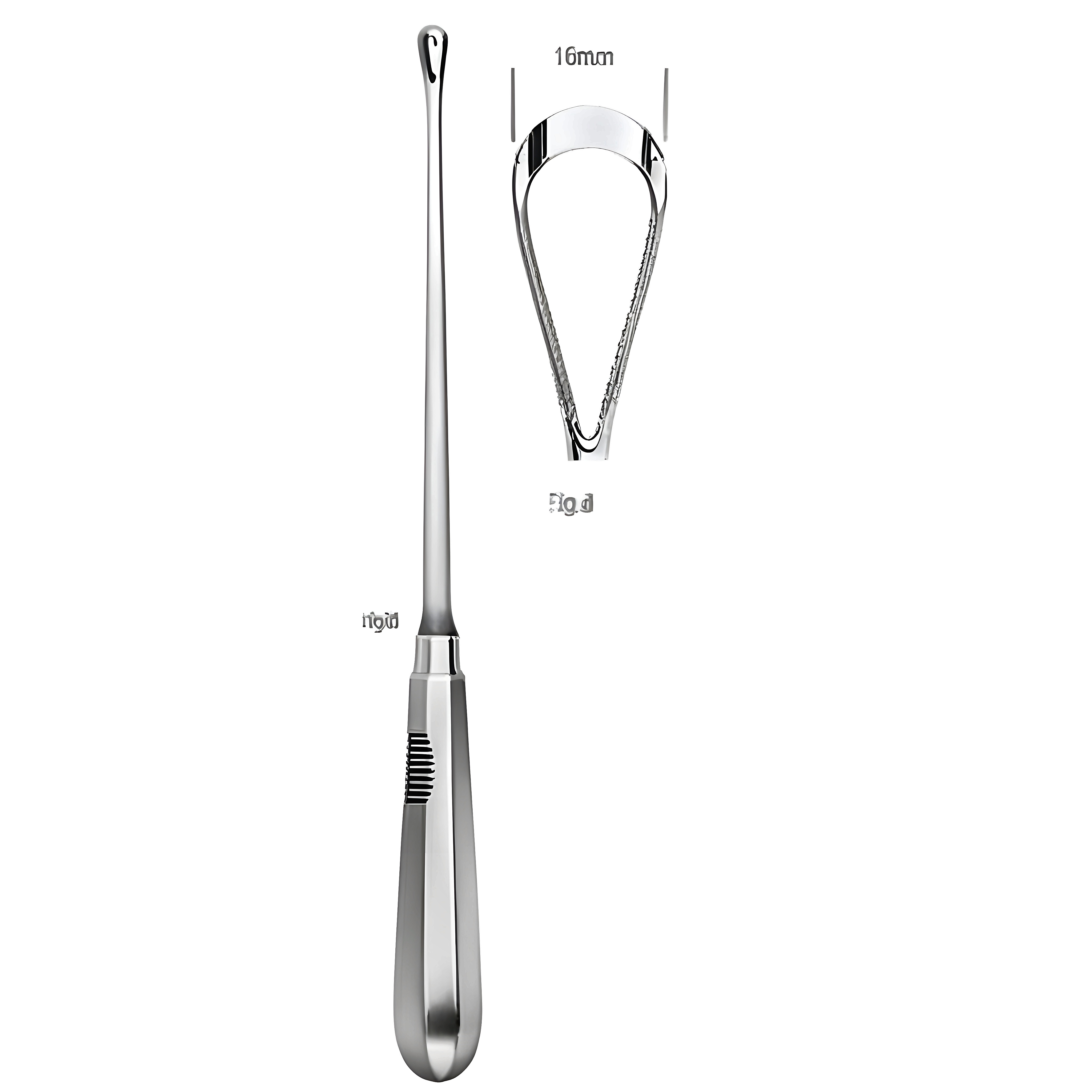 Recamier Curette rigid sh 16mm, 31cm Fig.8