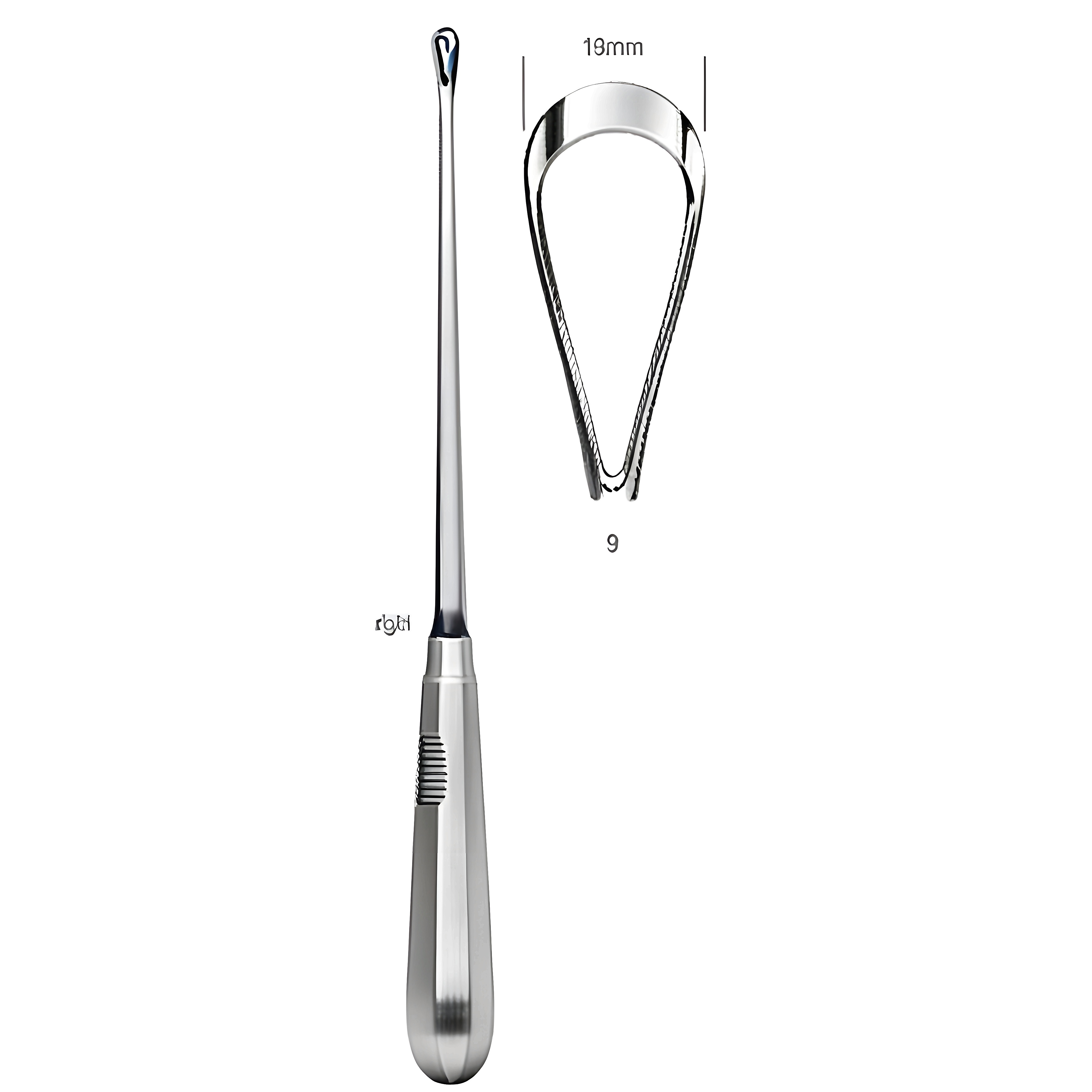 Recamier Curette rigid sh 19mm, 31cm Fig.9