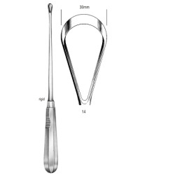 Recamier Curette rigid bl 30mm, 31cm Fig.14