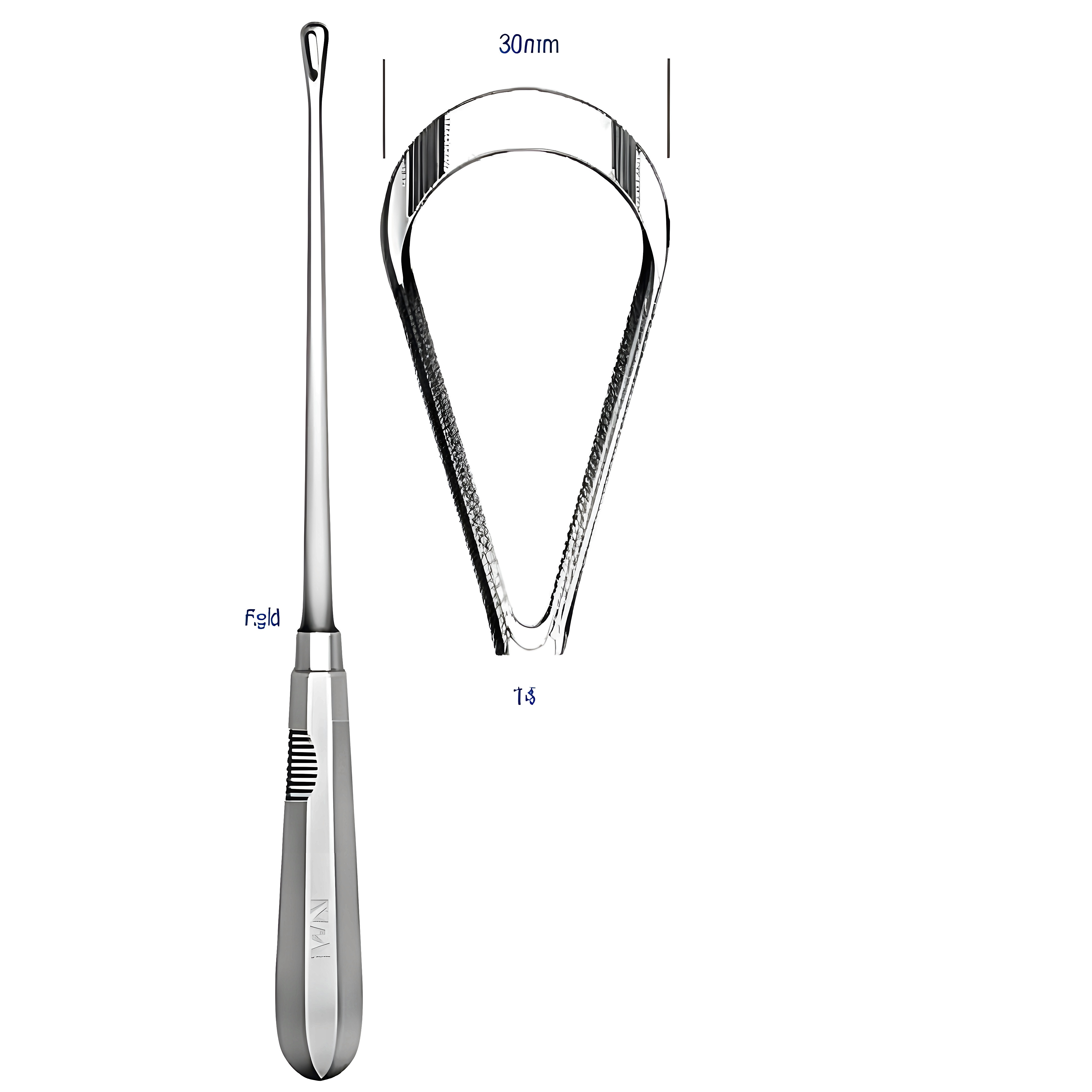 Recamier Curette rigid bl 30mm, 31cm Fig.14