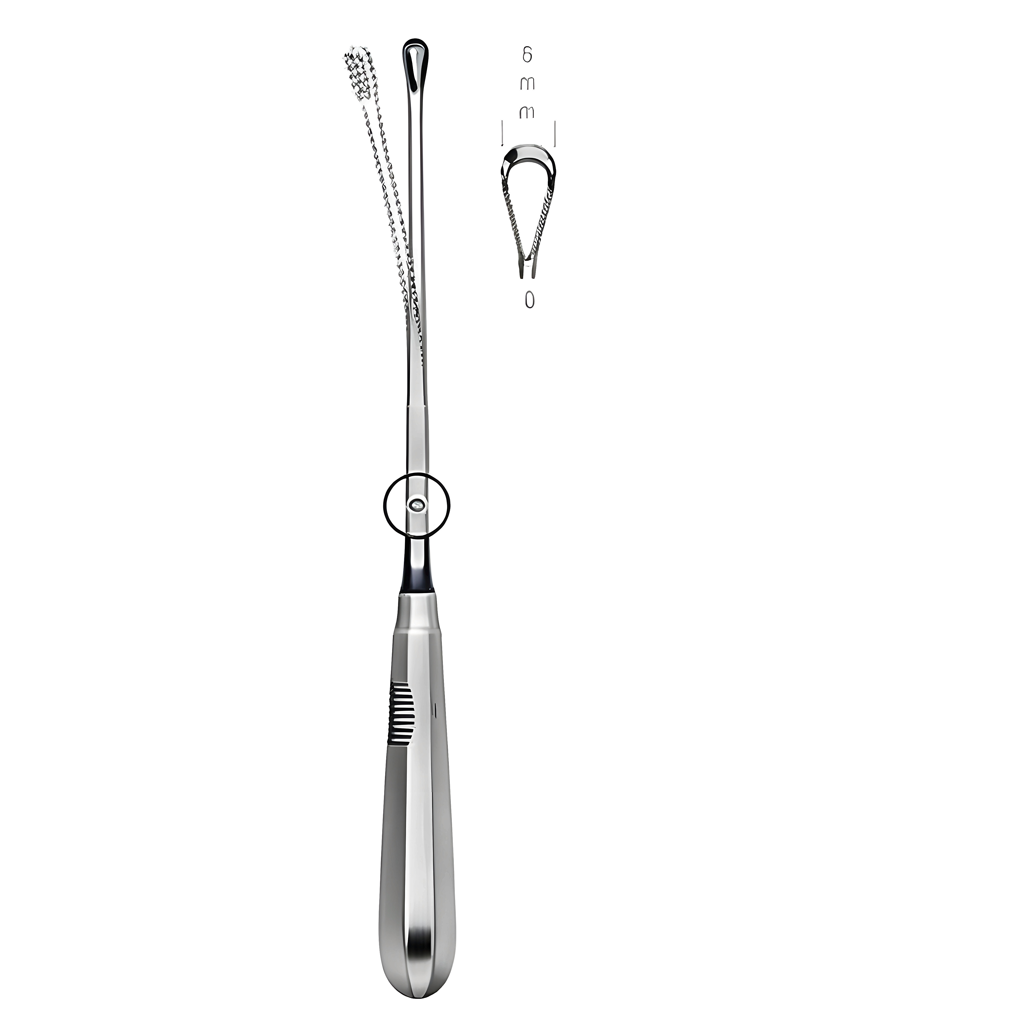 Recamier Curette Mall. sharp 6mm 31cm Fig.0