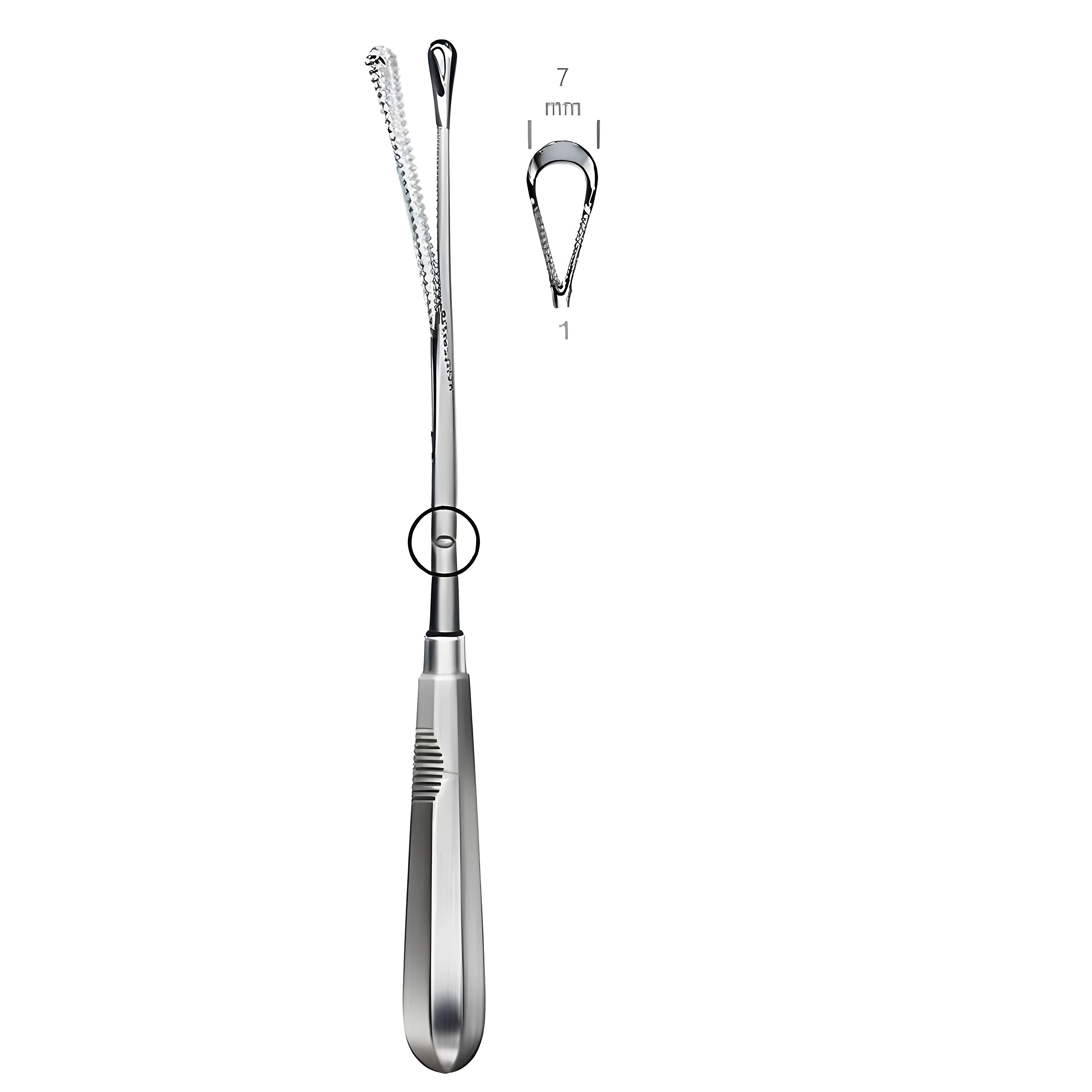 Recamier Curette flex. sh 7mm, 31cm Fig.1