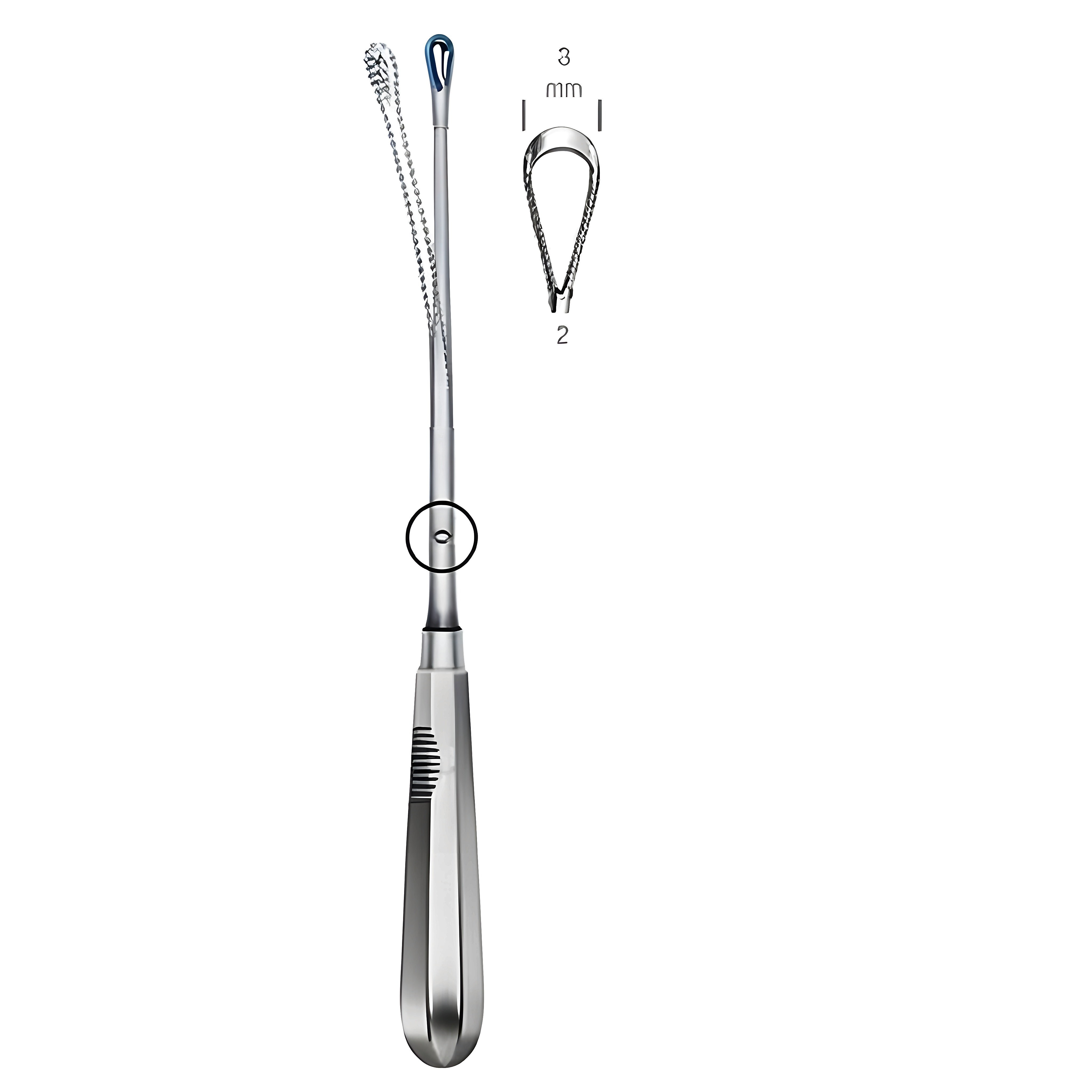 Recamier Curette flex. sh 8mm, 31cm Fig.2