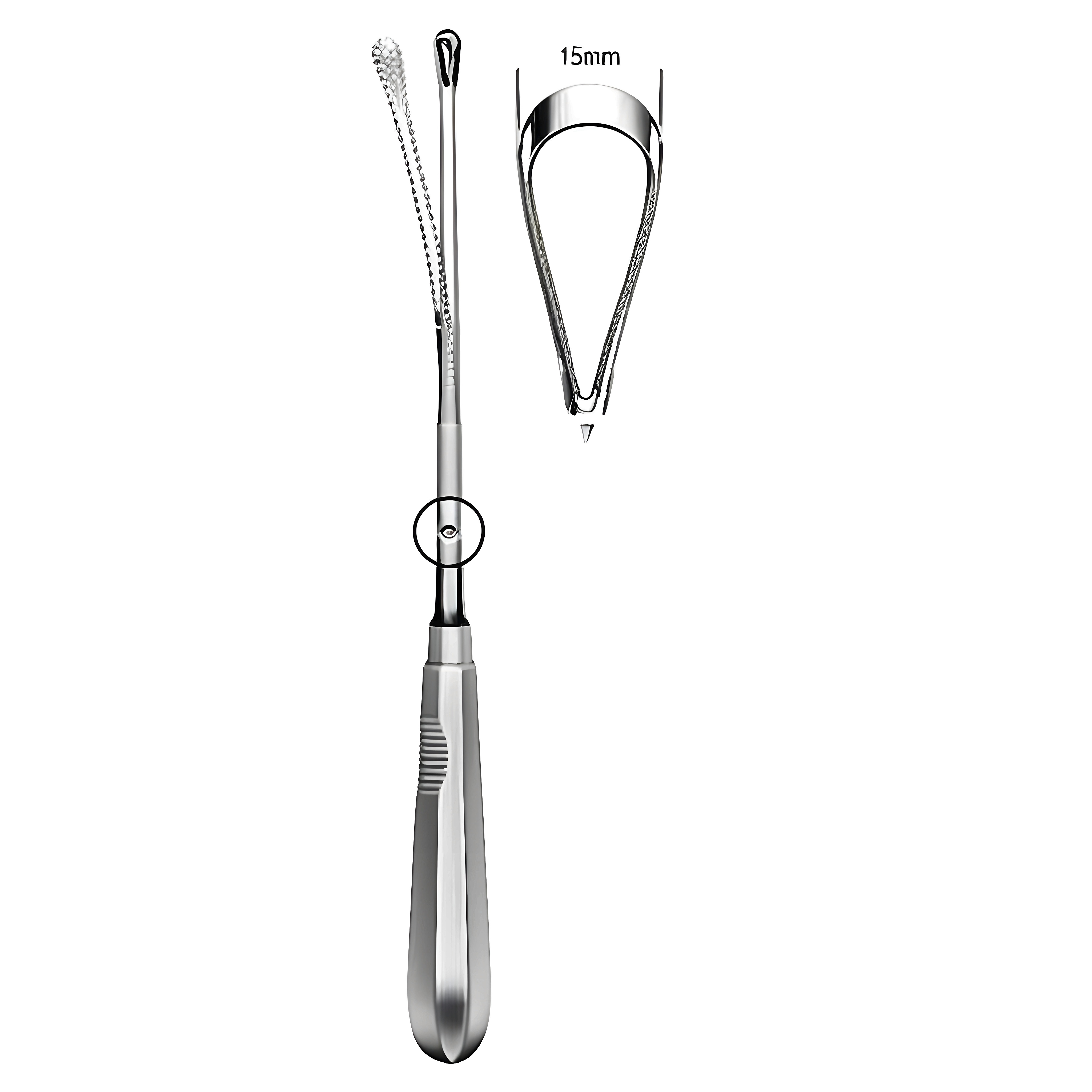 Recamier Curette flex. bl 15mm, 31cm Fig.7